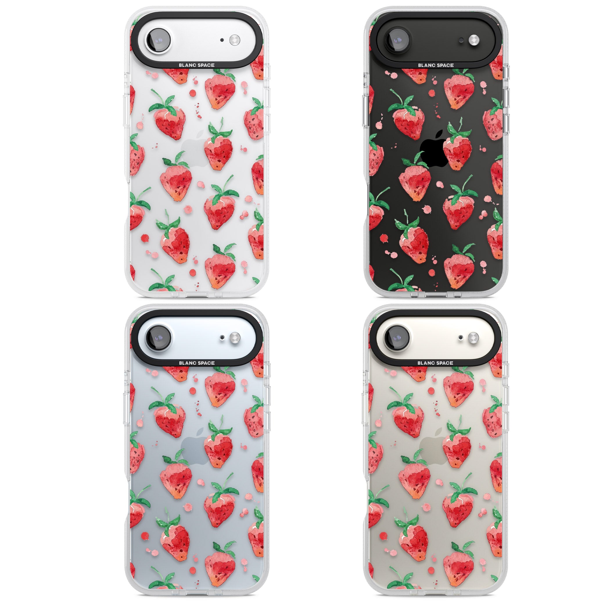 Strawberry Watercolour iPhone 17 Air Impact Air Clear Phone Case APT Impact Protection