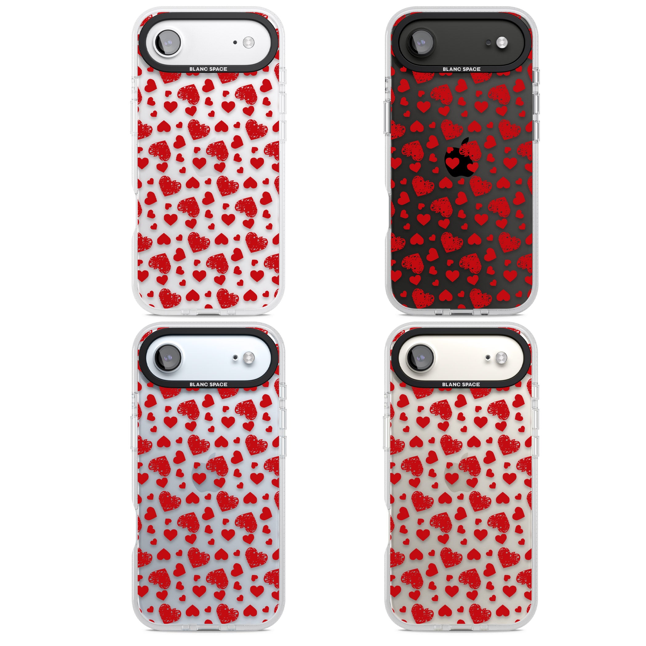 Red Heart Pattern Classic iPhone 17 Air Impact Air Clear Phone Case APT Impact Protection