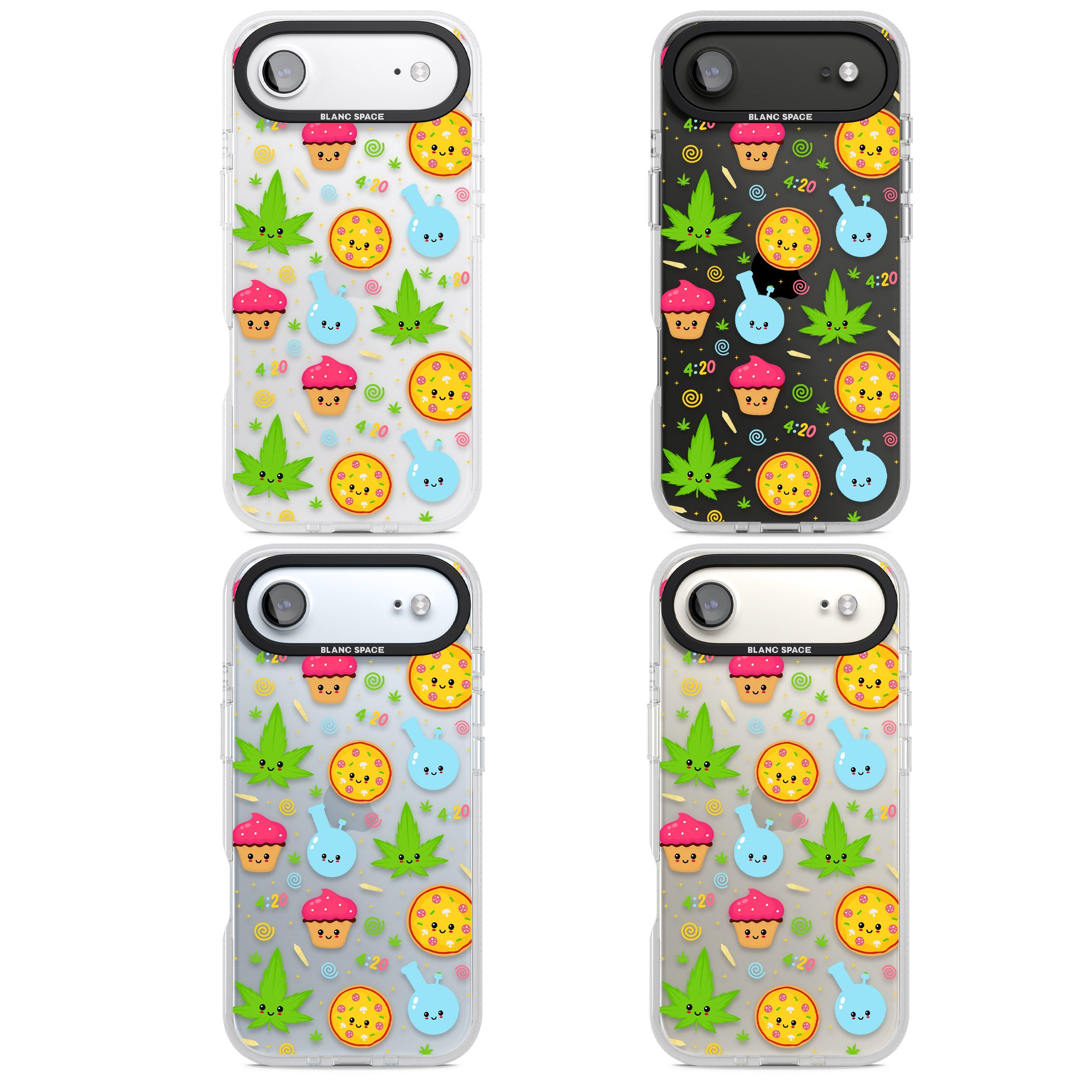 Kawaii Weed Pattern iPhone 17 Air Impact Air Clear Phone Case APT Impact Protection
