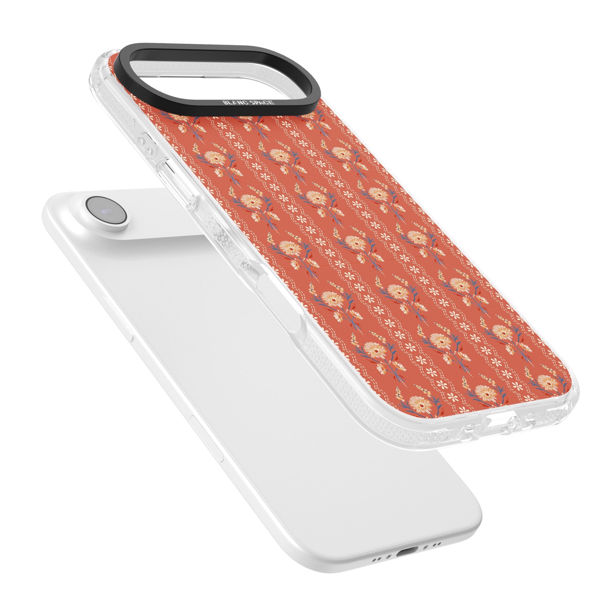 Vintage Terracotta Floral iPhone 17 Air Impact Air Clear Phone Case Colours