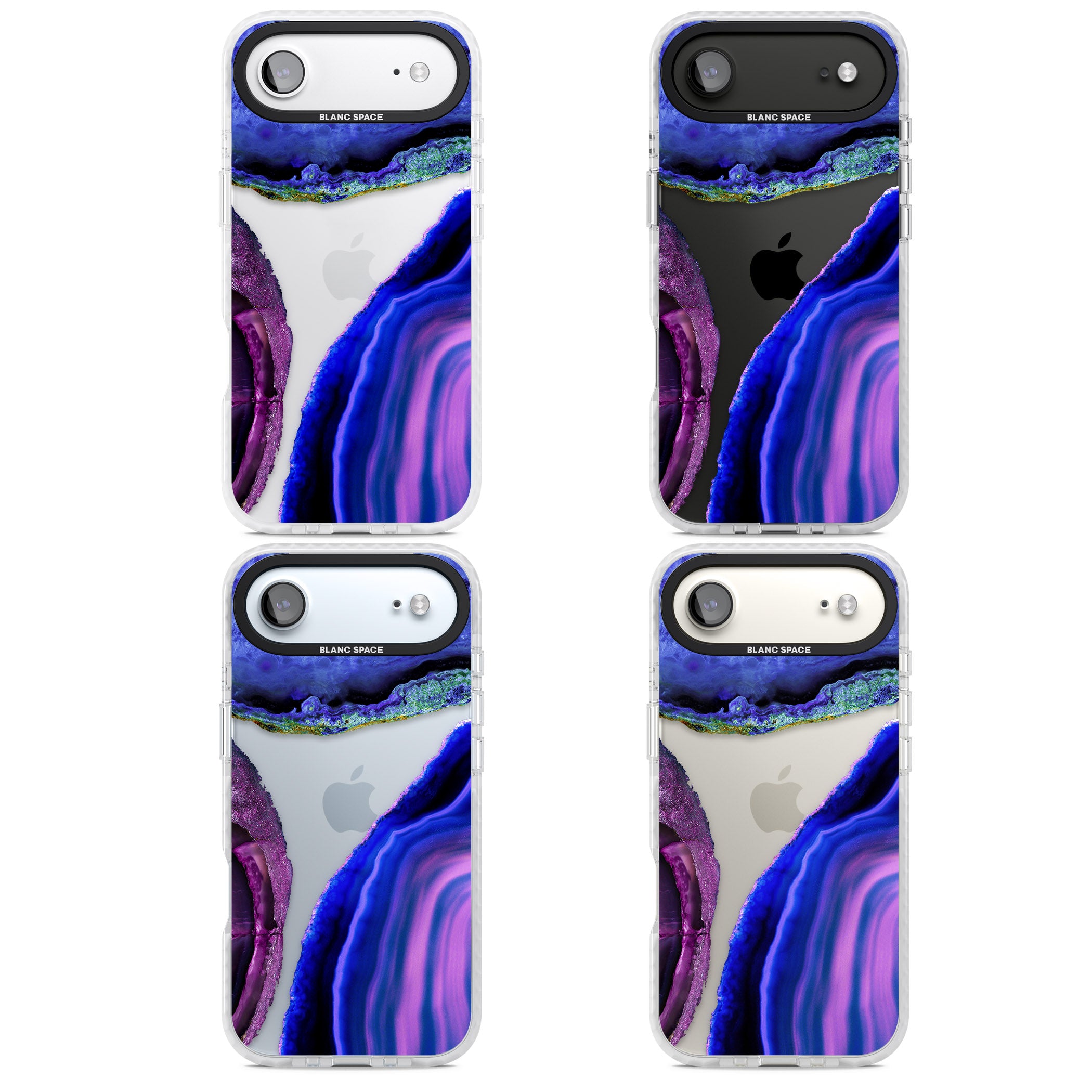 Violet Agate Slice iPhone 17 Air Impact Clear Phone Case APT Impact Protection