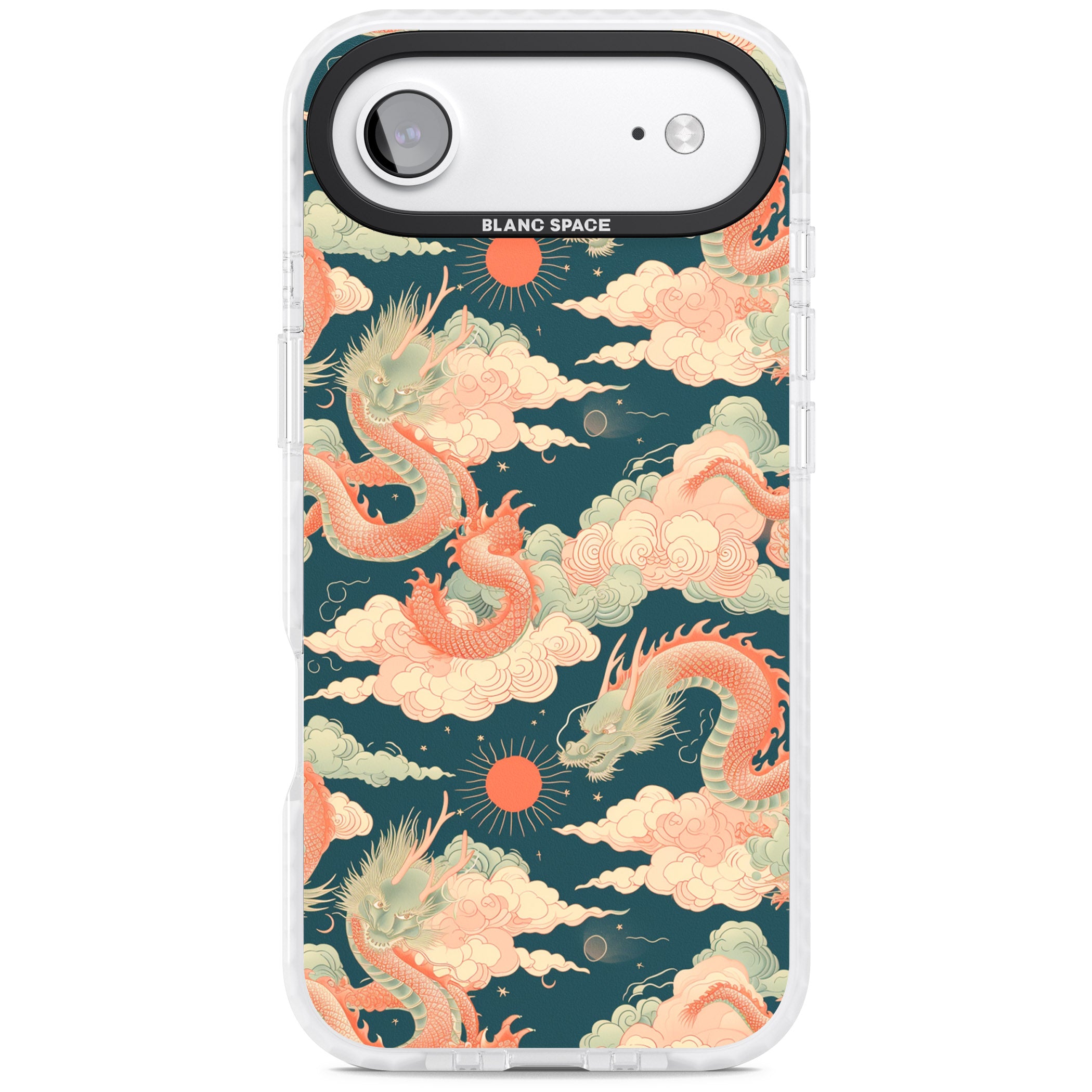 Chinese Dragons Clouds iPhone 17 Air Impact Clear Phone Case