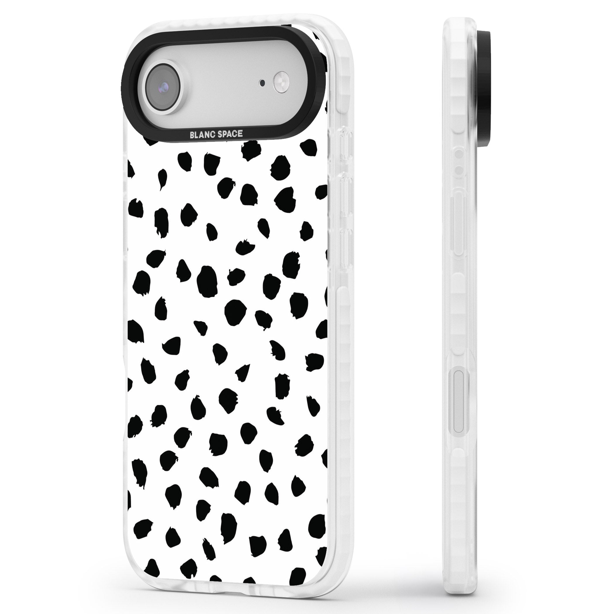 Dalmatian Print iPhone 17 Air Impact Clear Phone Case Side Profile