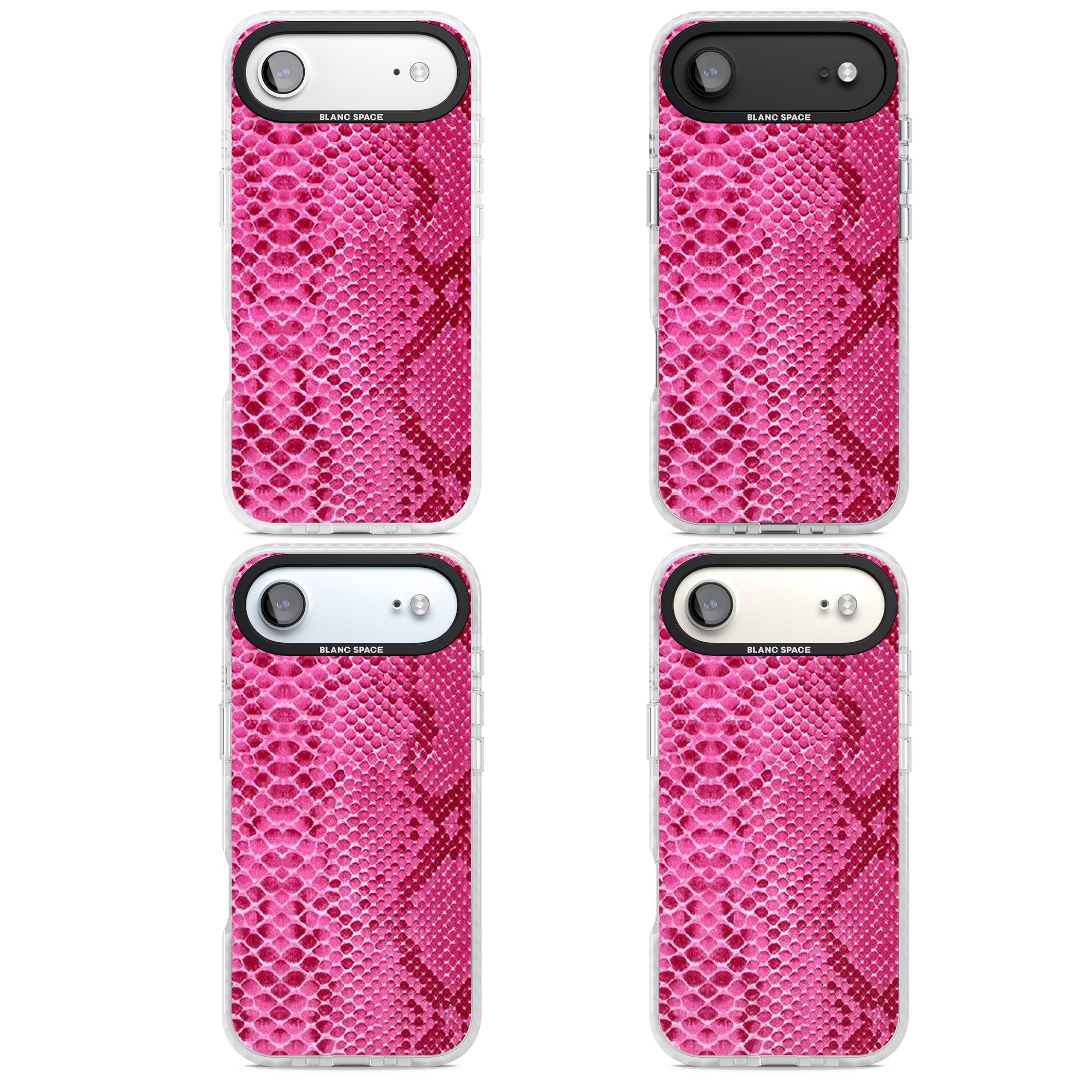 Pink Snakeskin iPhone 17 Air Impact Clear Phone Case APT Impact Protection