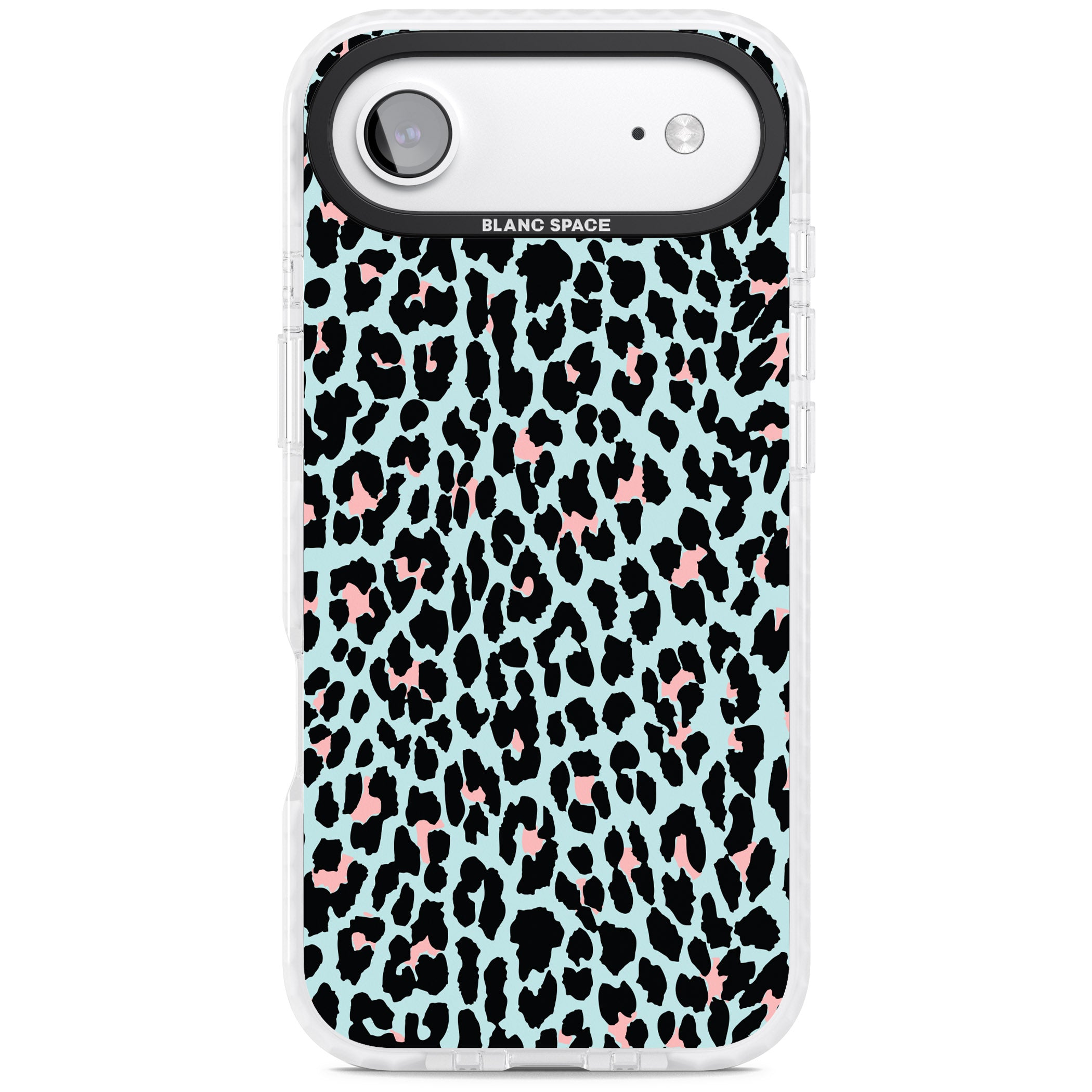 Pastel Blue & Pink Leopard Print iPhone 17 Air Impact Clear Phone Case