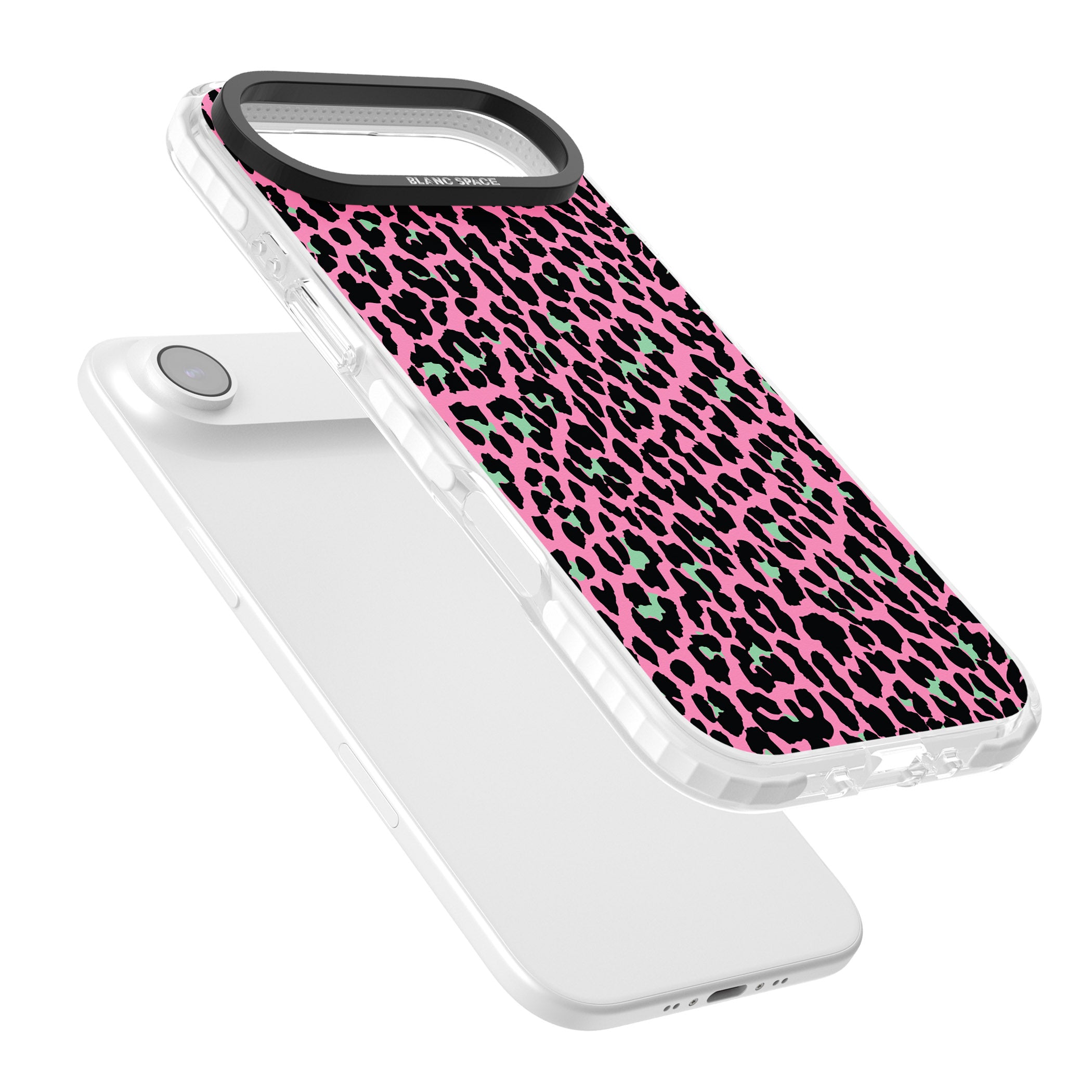 Pink & Green Leopard iPhone 17 Air Impact Clear Phone Case Colours