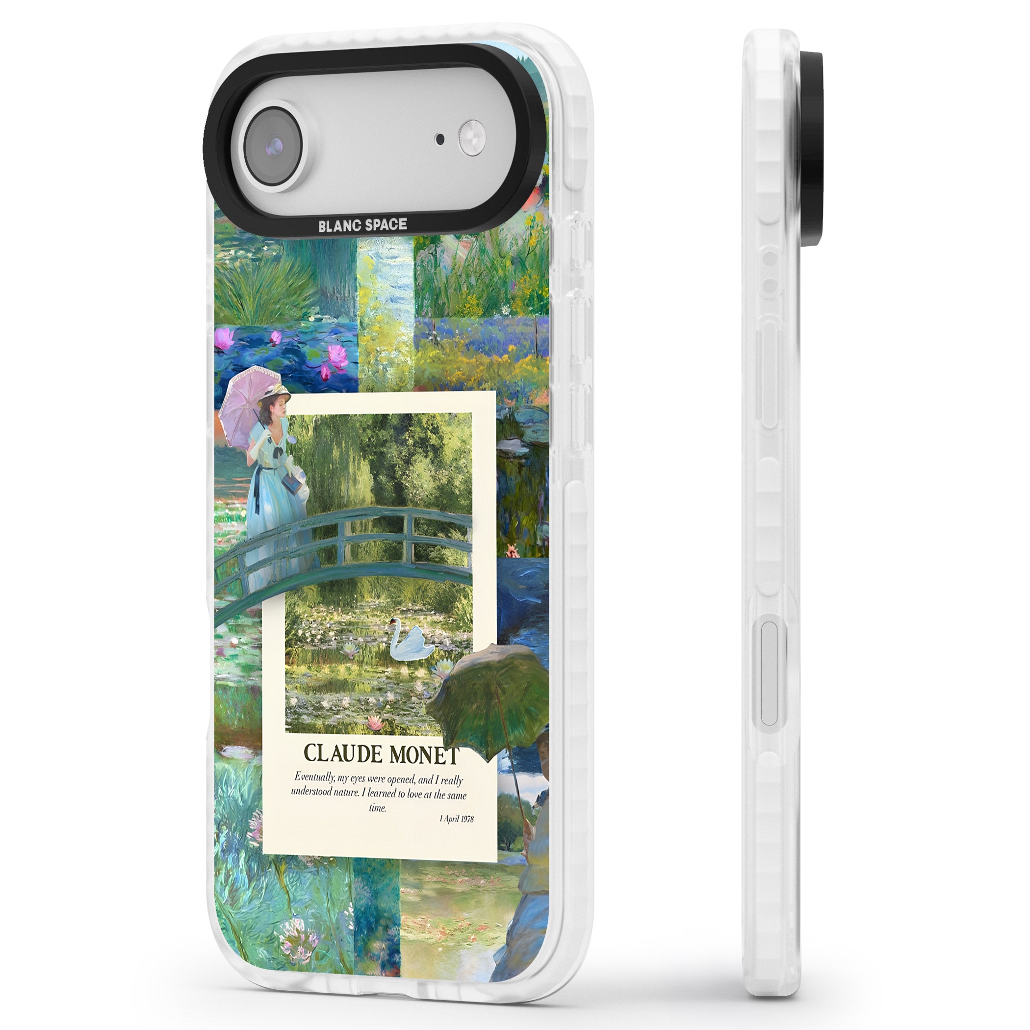 Monet Gardens iPhone 17 Air Impact Clear Phone Case Side Profile