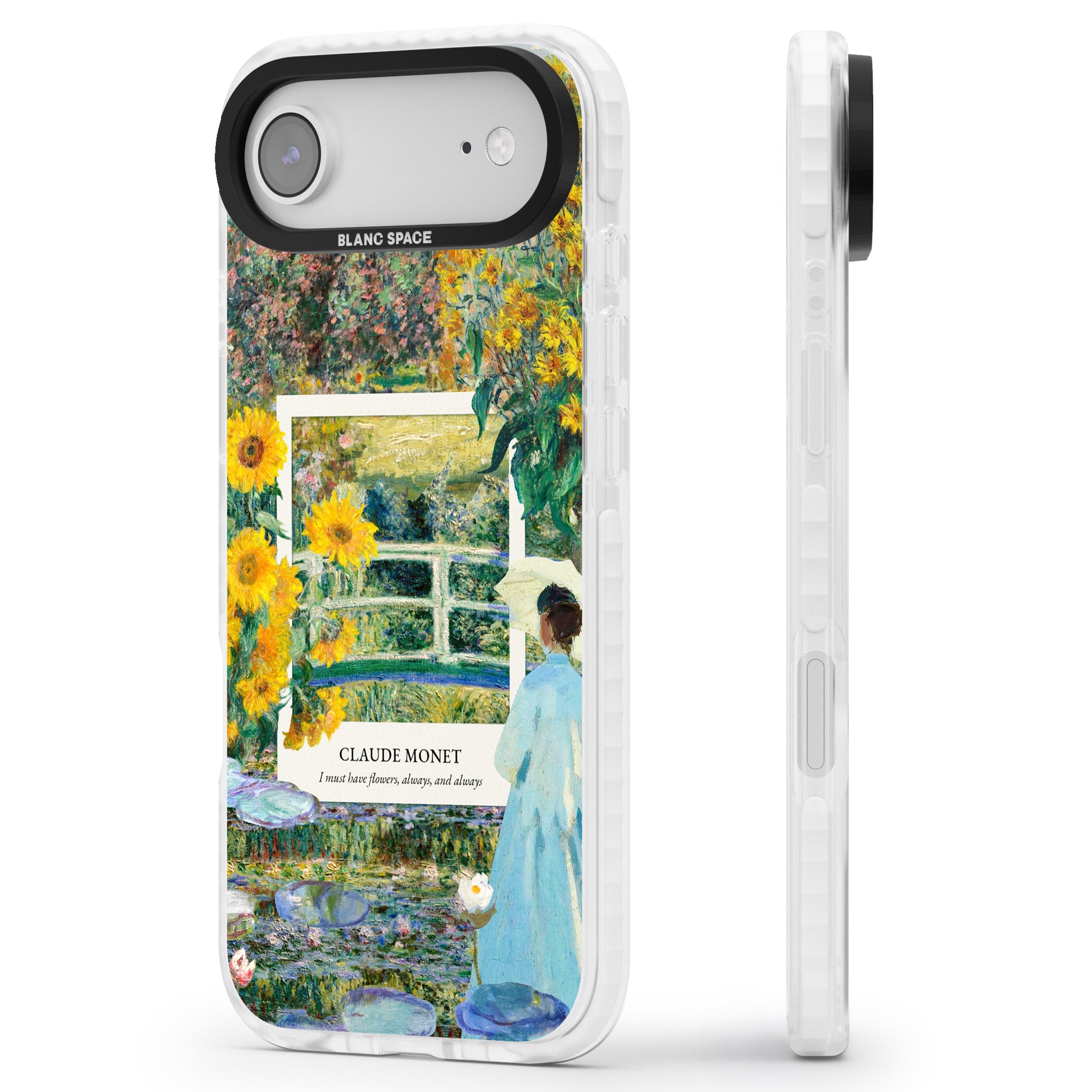 Monet Garden Bridge iPhone 17 Air Impact Clear Phone Case Side Profile