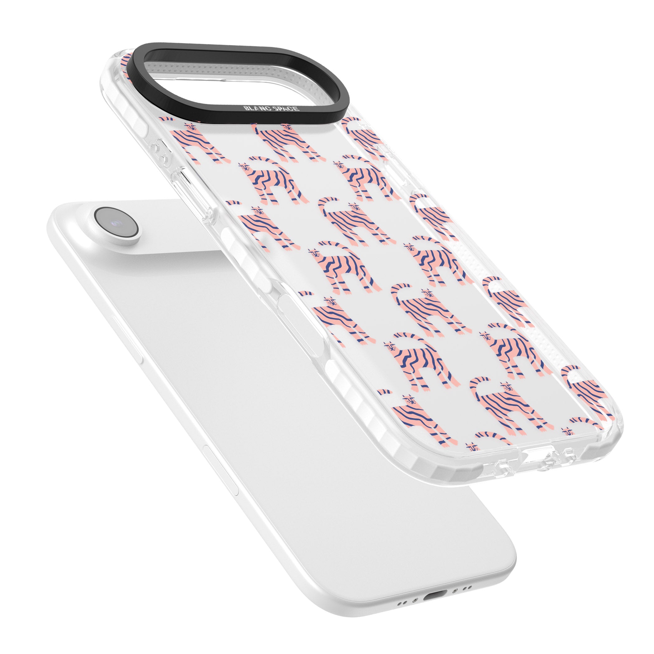 Pink And Blue Cat Pattern iPhone 17 Air Impact Clear Phone Case Colours
