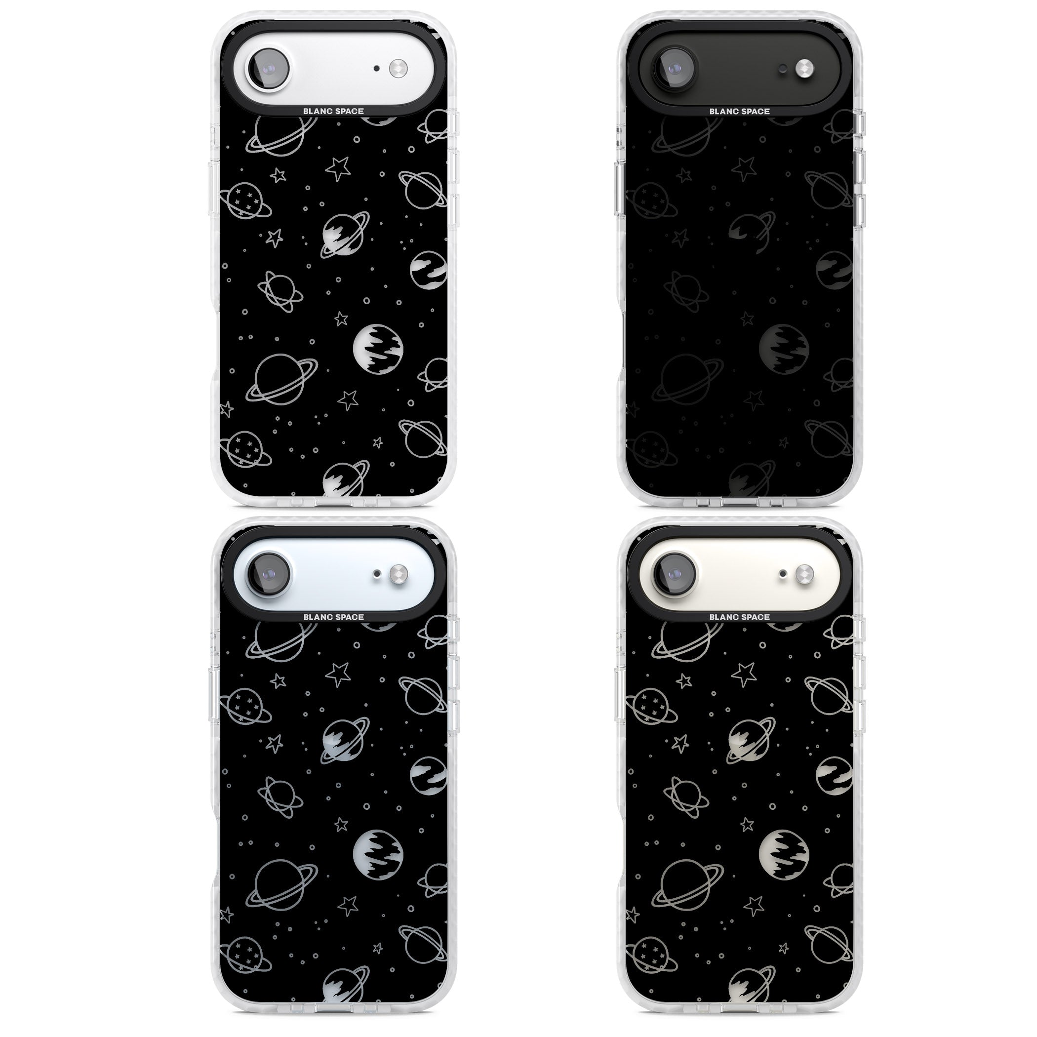 Cosmic Sketch Clear Black iPhone 17 Air Impact Clear Phone Case APT Impact Protection