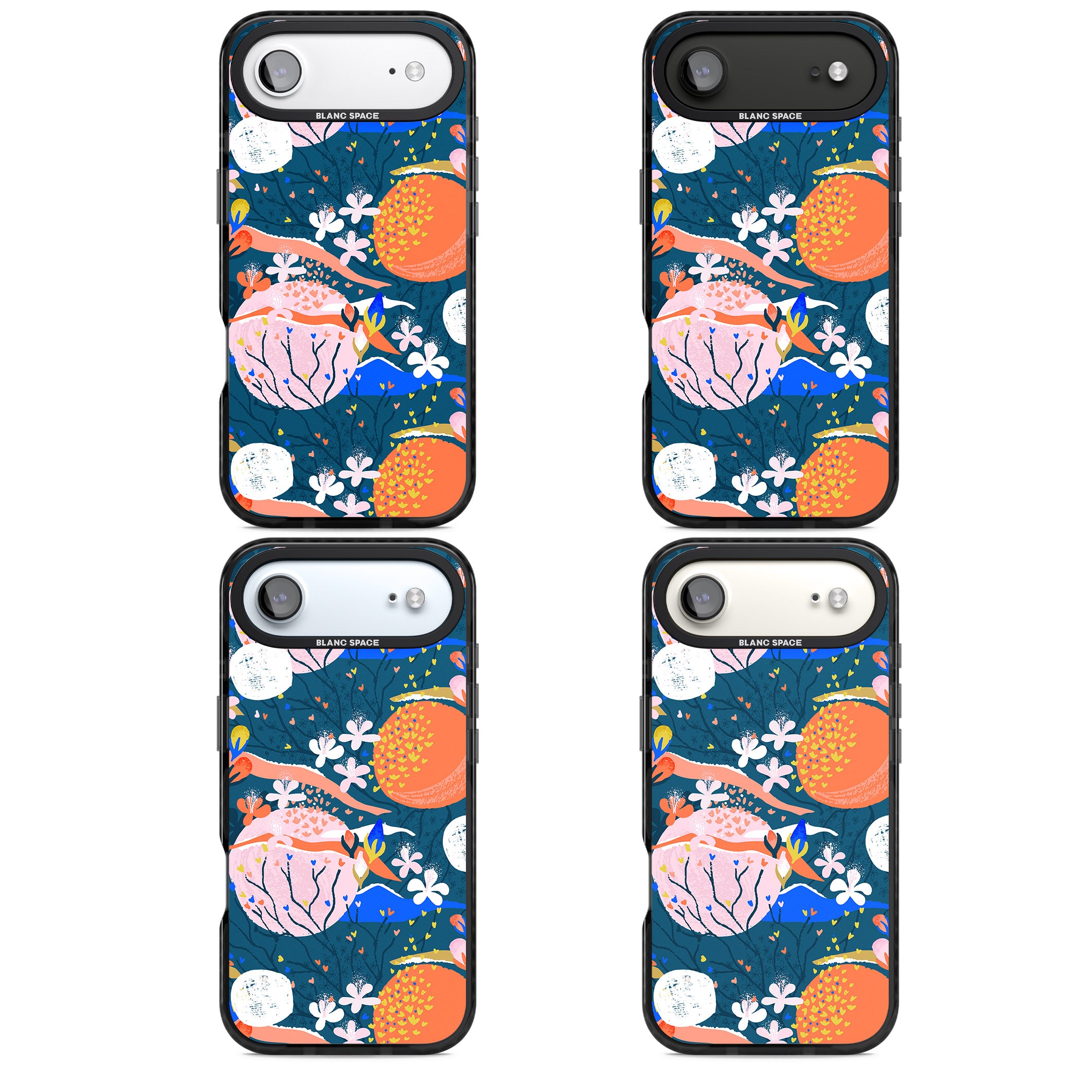 Vibrant Coral Pattern iPhone 17 Air Impact Black Phone Case APT Impact Protection