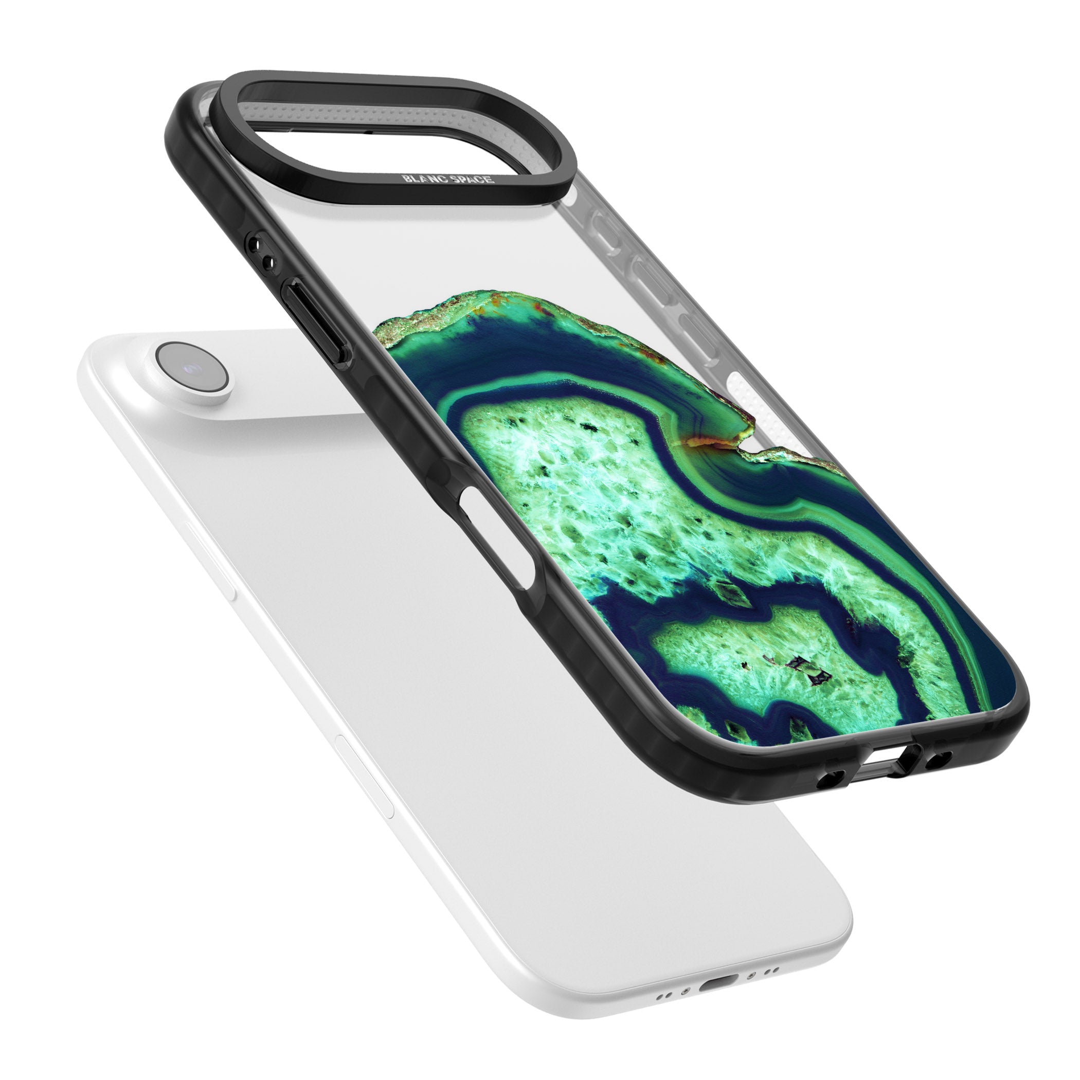Emerald Agate Slice iPhone 17 Air Impact Black Phone Case Colours