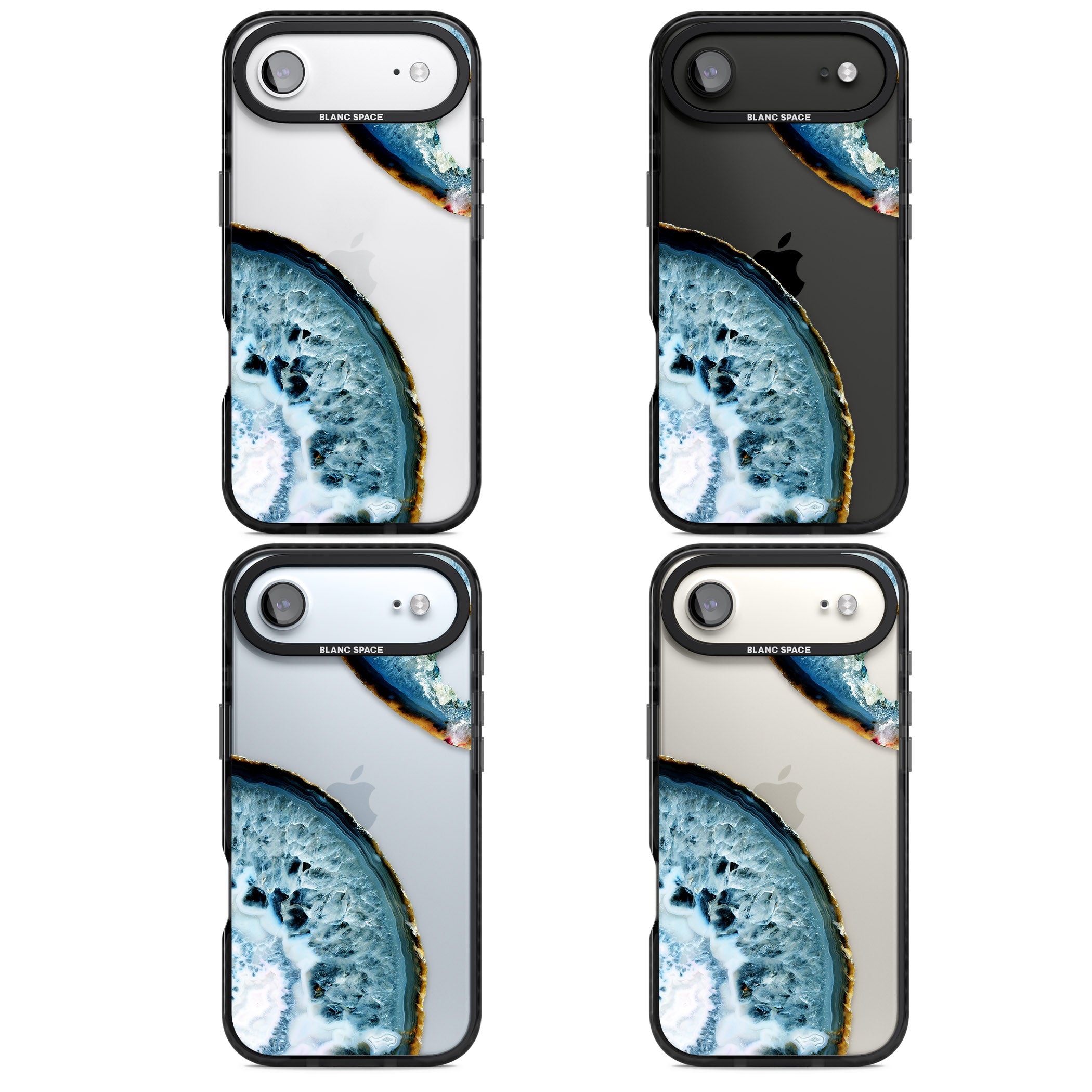 Blue Agate Slice iPhone 17 Air Impact Black Phone Case APT Impact Protection
