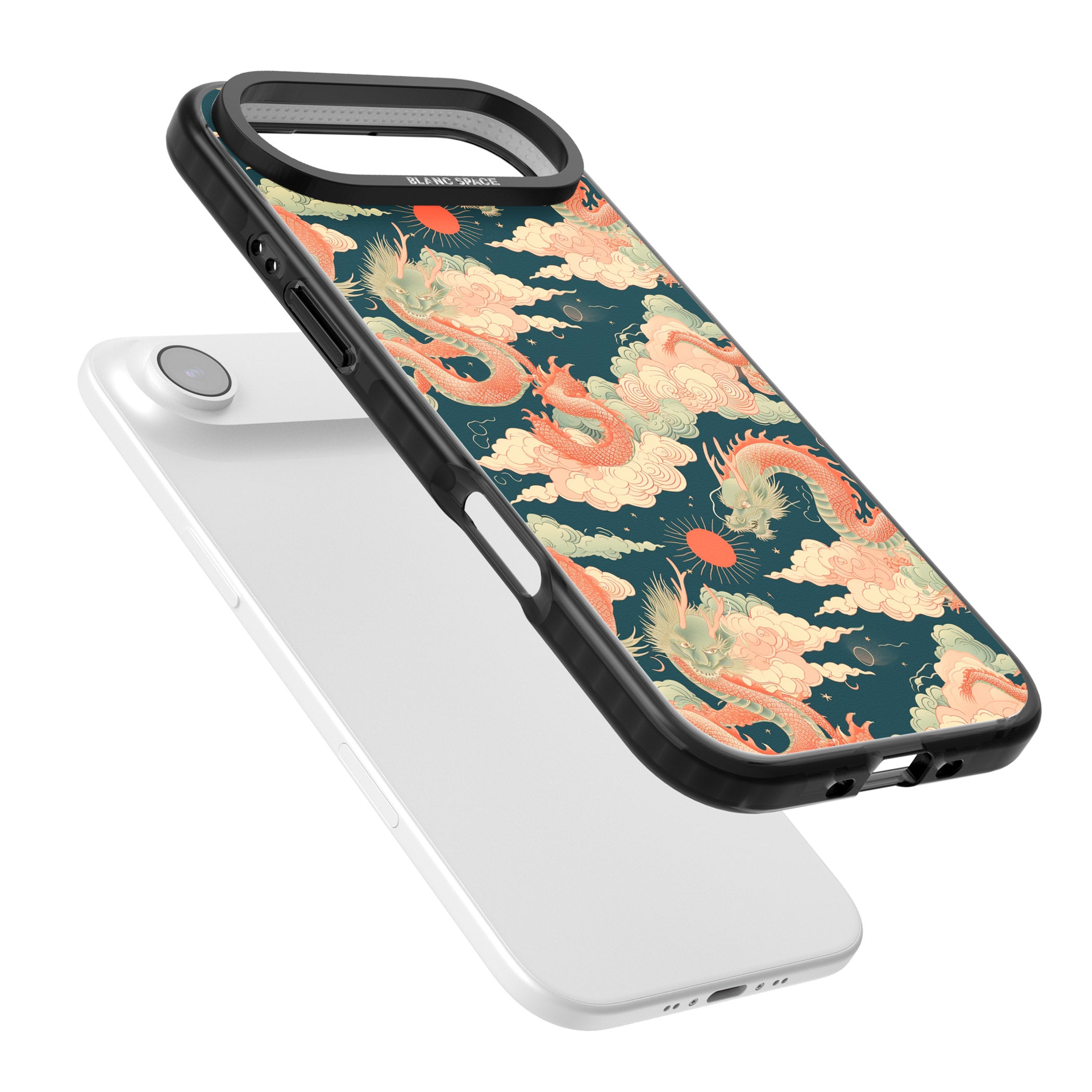 Chinese Dragons Clouds iPhone 17 Air Impact Black Phone Case Colours