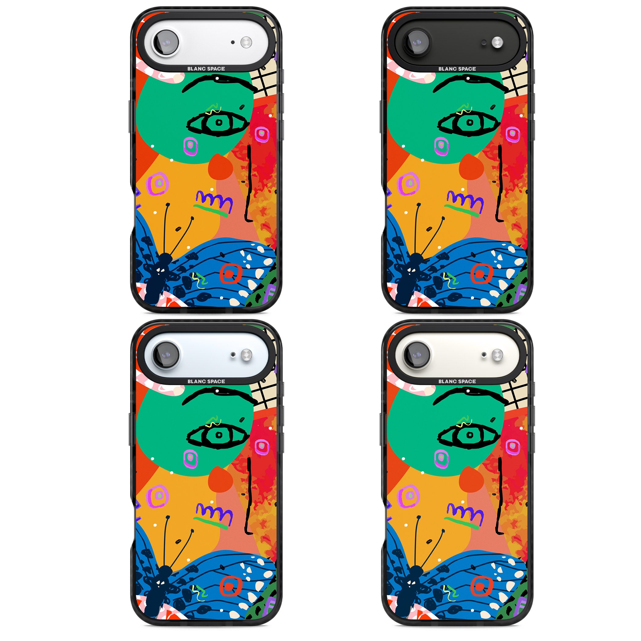 Abstract Butterfly iPhone 17 Air Impact Black Phone Case APT Impact Protection