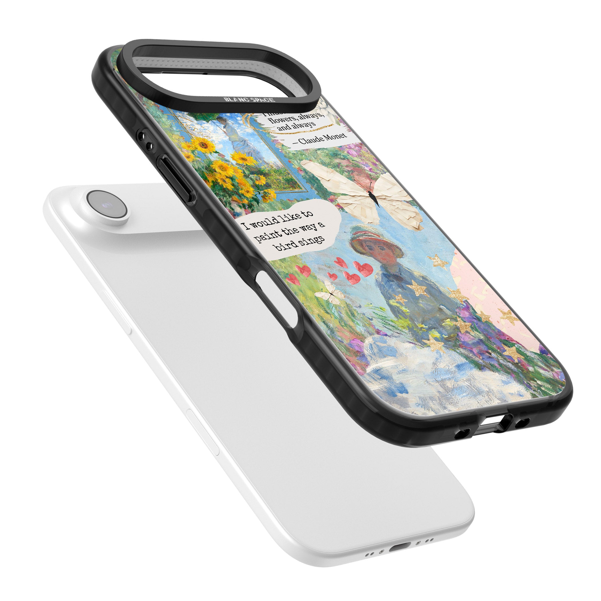 Monet 'Way A Bird Sings' Collage iPhone 17 Air Impact Black Phone Case Colours