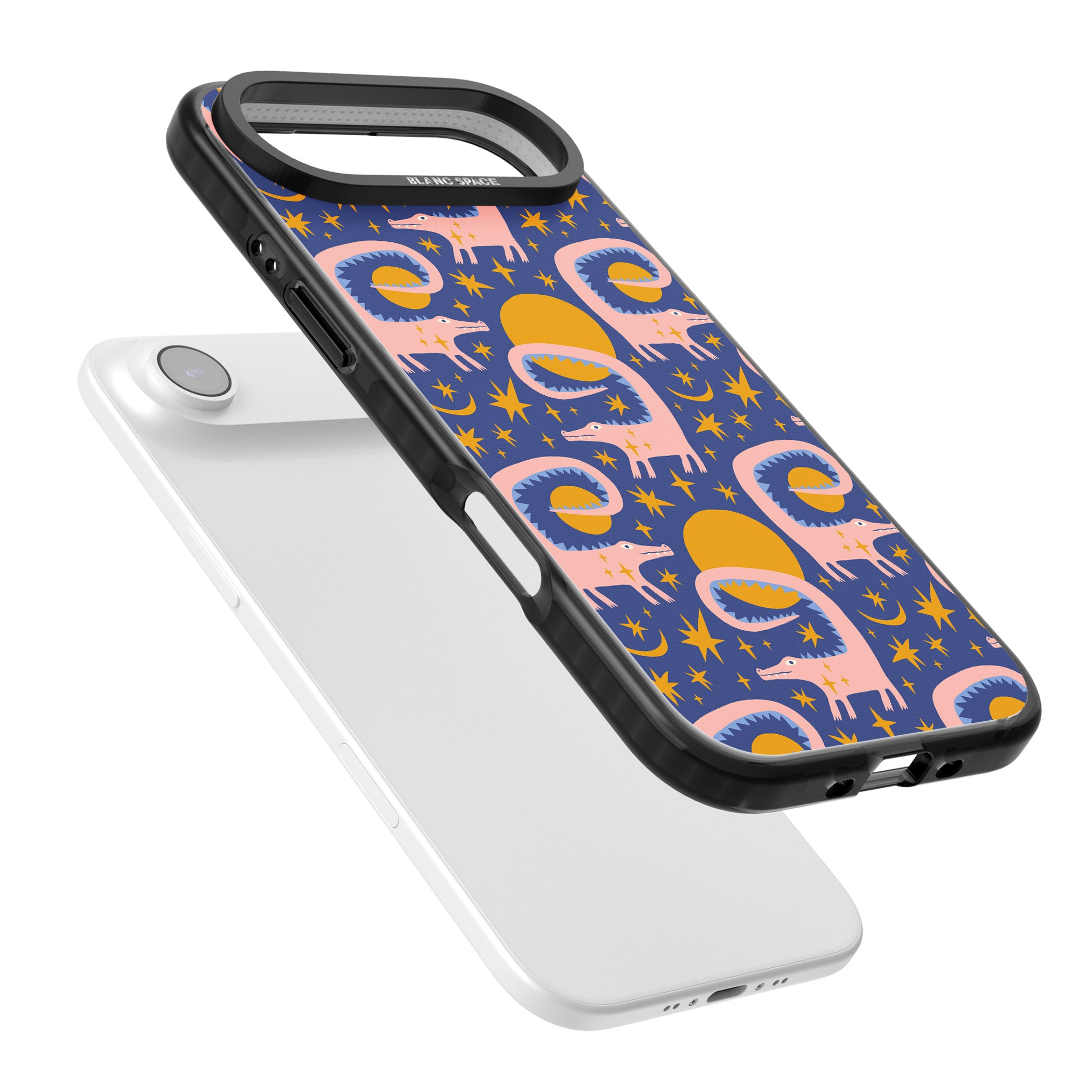 Sun Croc Pattern iPhone 17 Air Impact Black Phone Case Colours