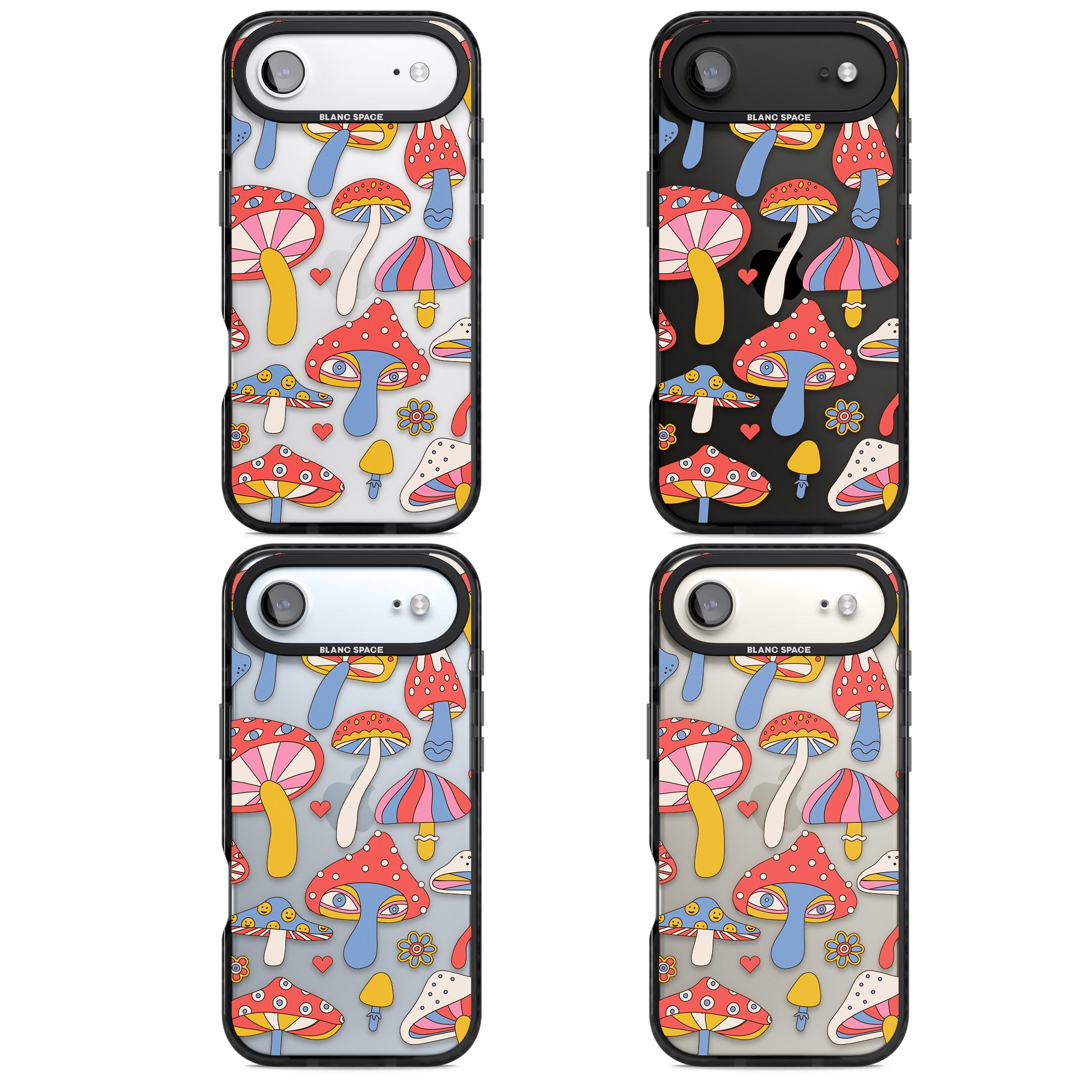 Vibrant Shrooms iPhone 17 Air Impact Black Phone Case APT Impact Protection