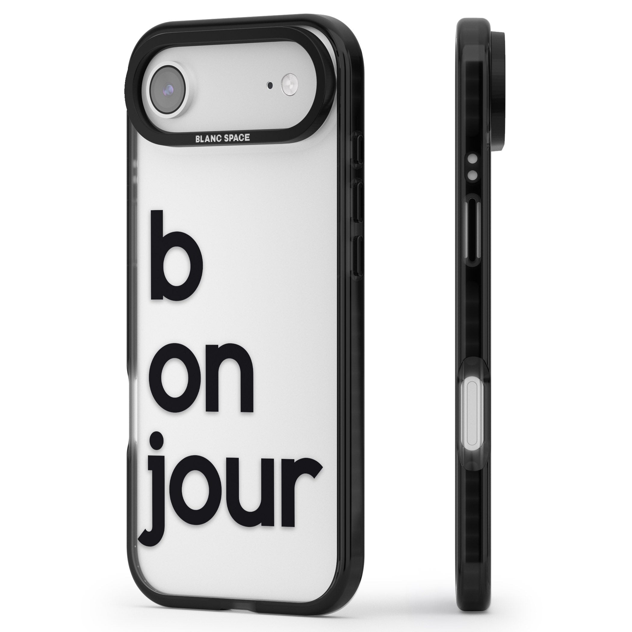 Bonjour iPhone 17 Air Impact Black Phone Case Side Profile