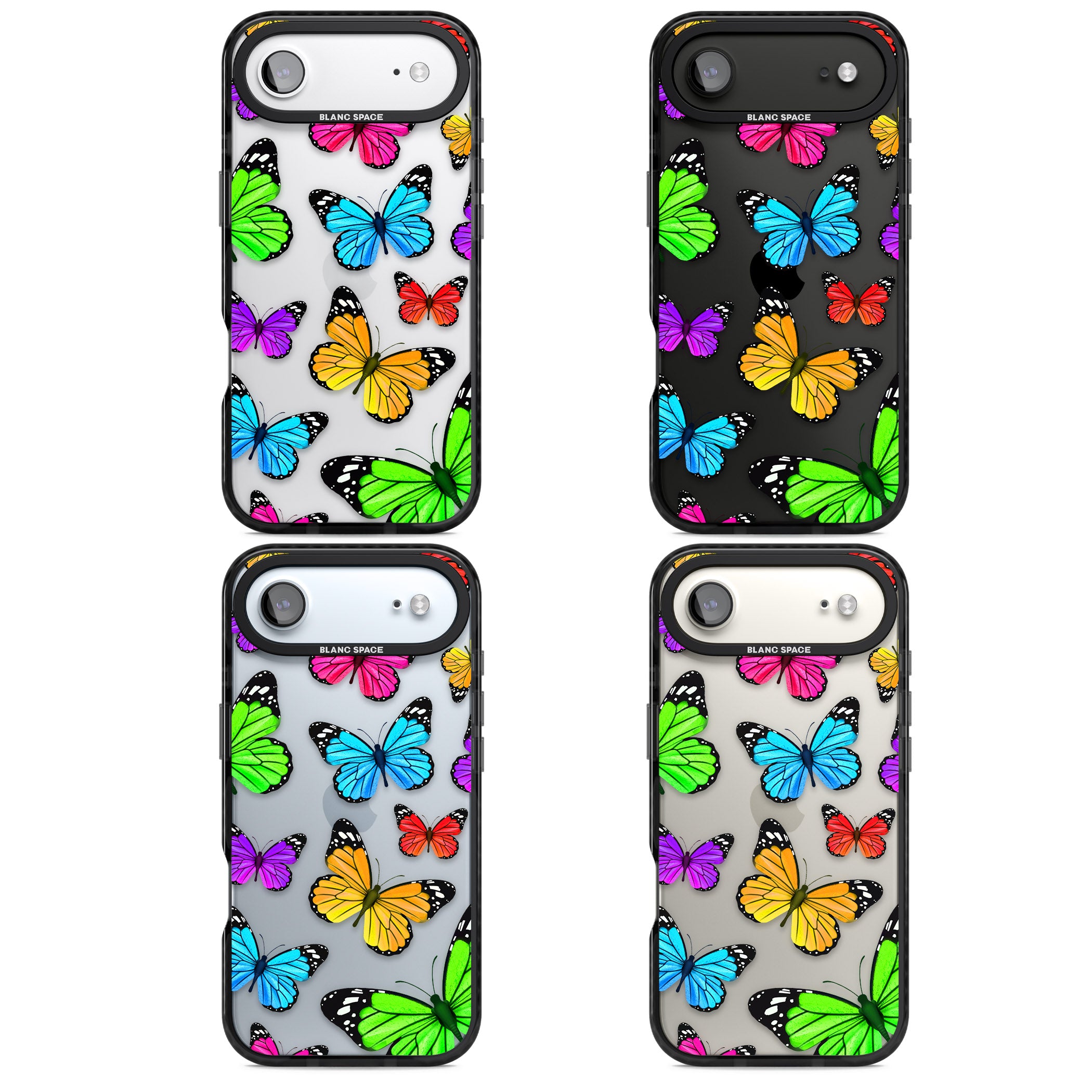 Vibrant Butterflies iPhone 17 Air Impact Black Phone Case APT Impact Protection