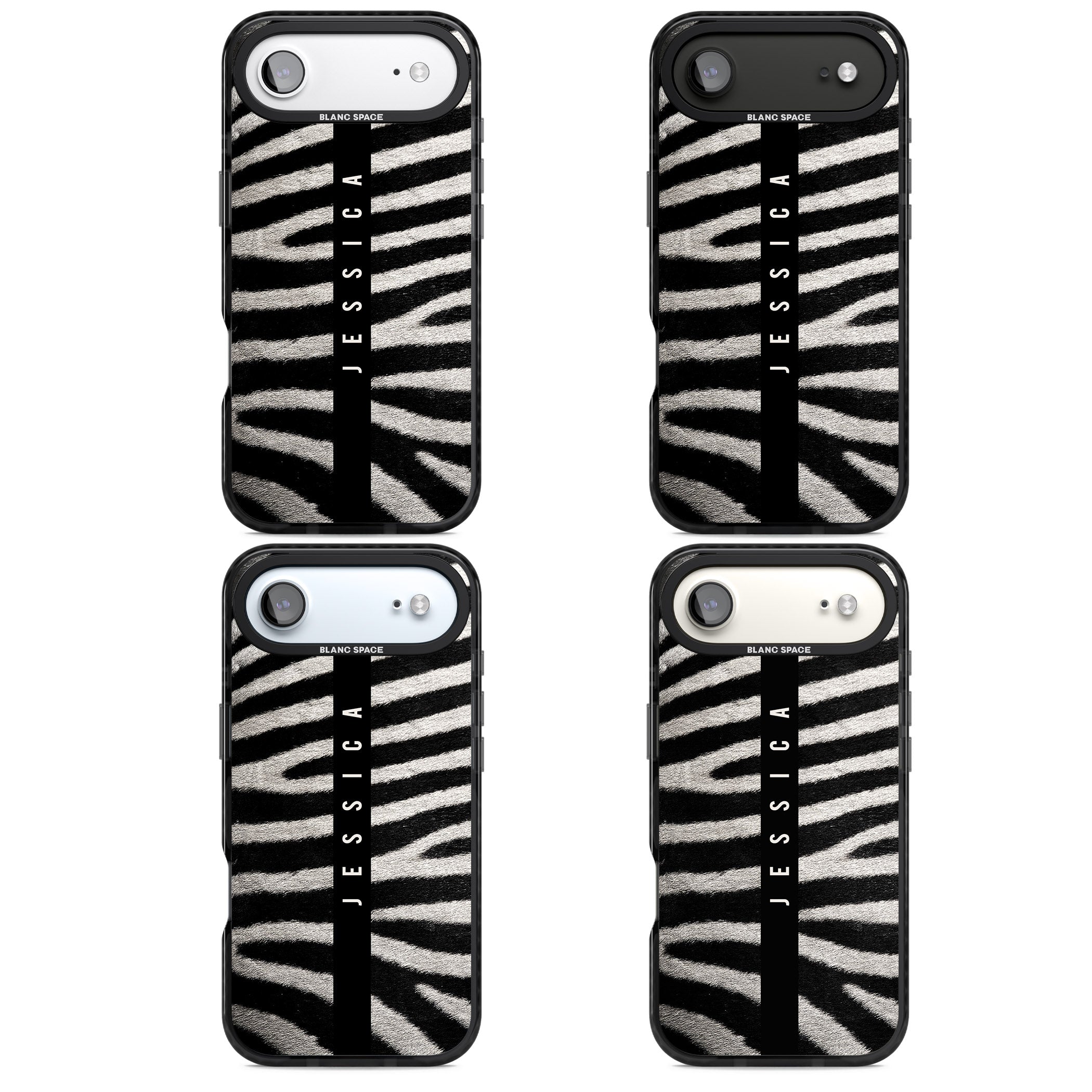 Personalised Zebra Print iPhone 17 Air Impact Black Phone Case APT Impact Protection