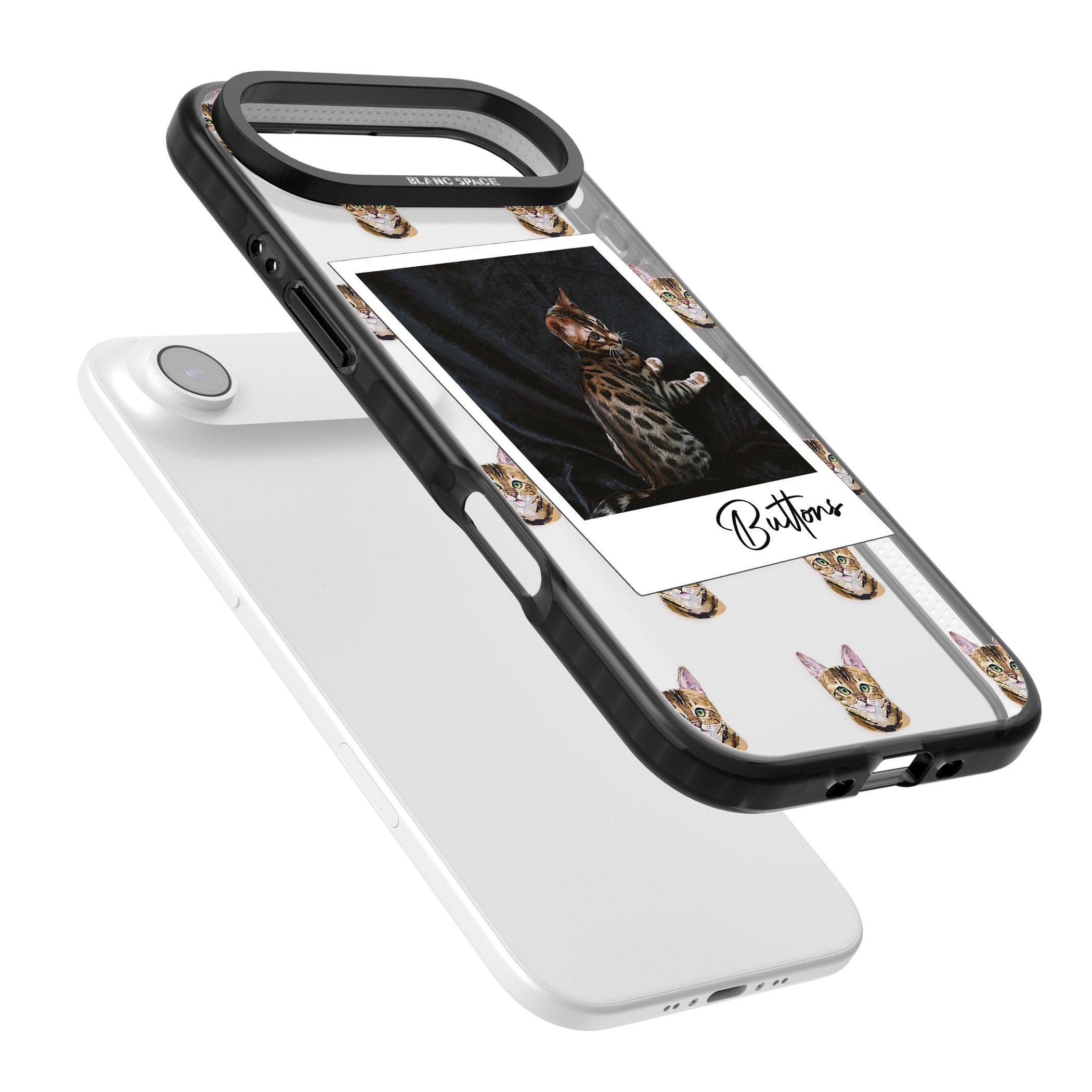 Personalised Bengal Cat Photo iPhone 17 Air Impact Black Phone Case Colours