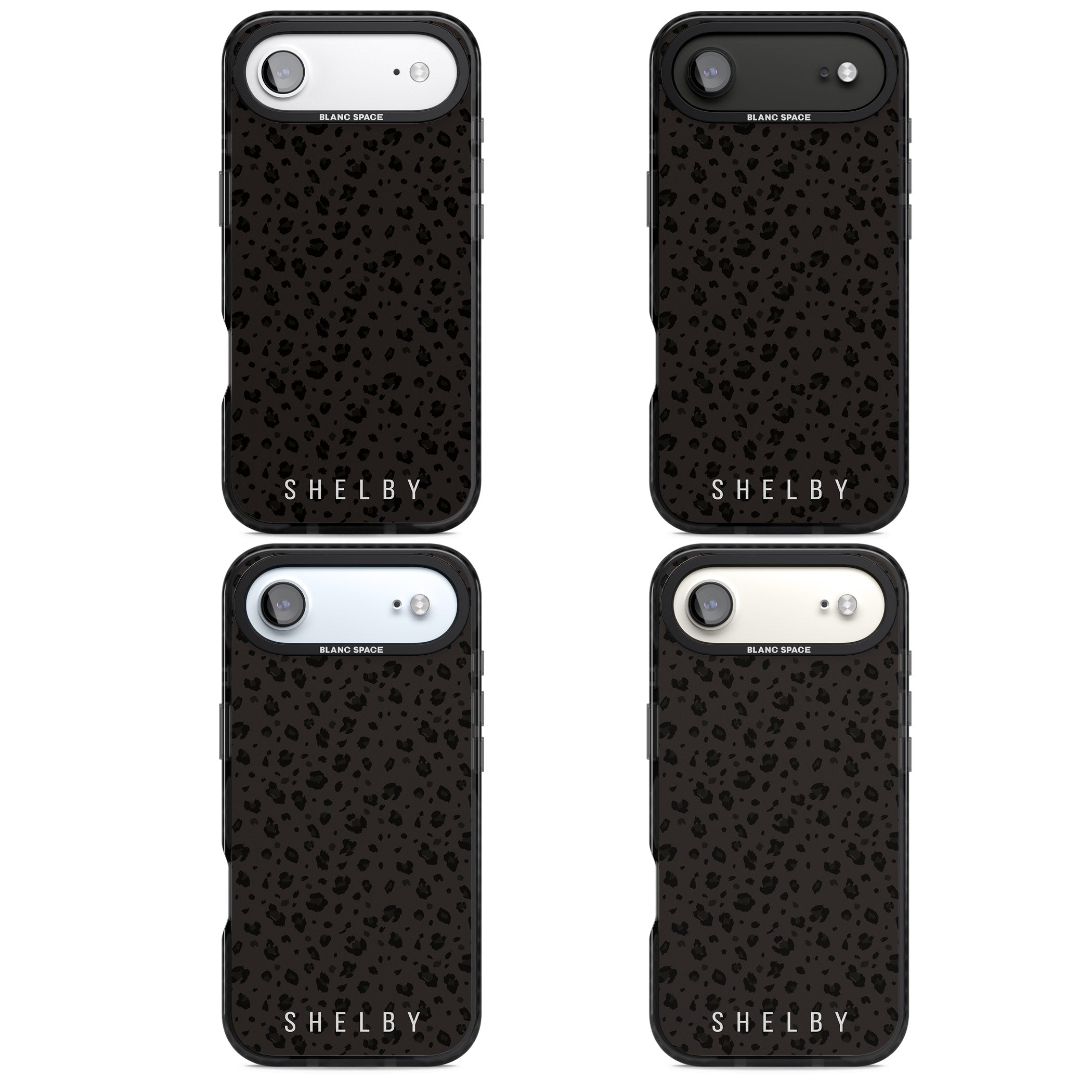 Personalised Dark Leopard Lettering iPhone 17 Air Impact Black Phone Case APT Impact Protection