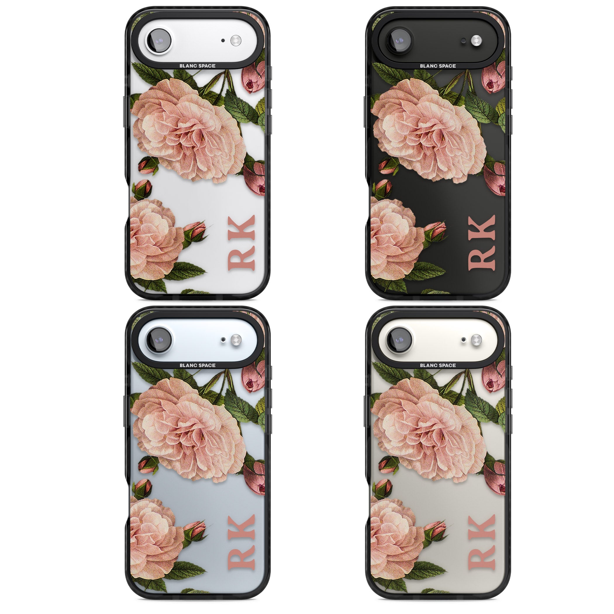 Personalised Vintage Floral iPhone 17 Air Impact Black Phone Case APT Impact Protection