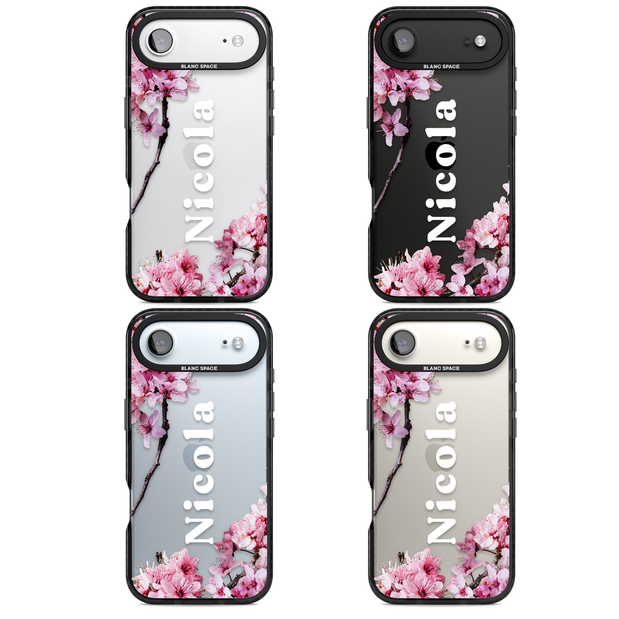 Personalised Cherry Blossom Elegance Classic iPhone 17 Air Impact Black Phone Case APT Impact Protection