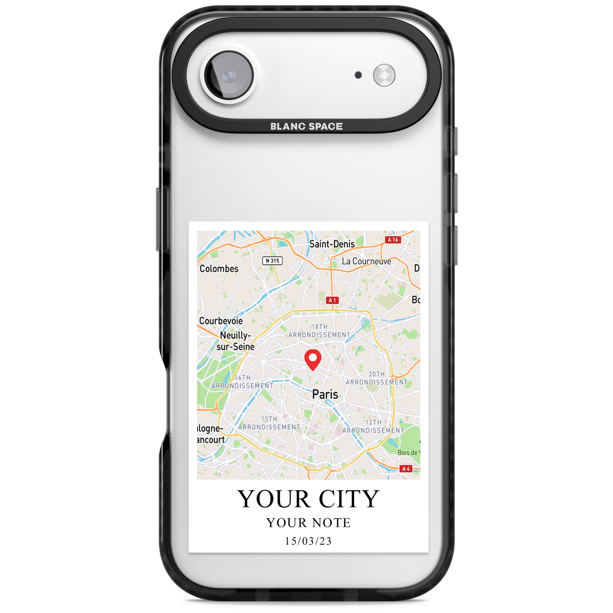 Personalised World Map iPhone 17 Air Impact Black Phone Case