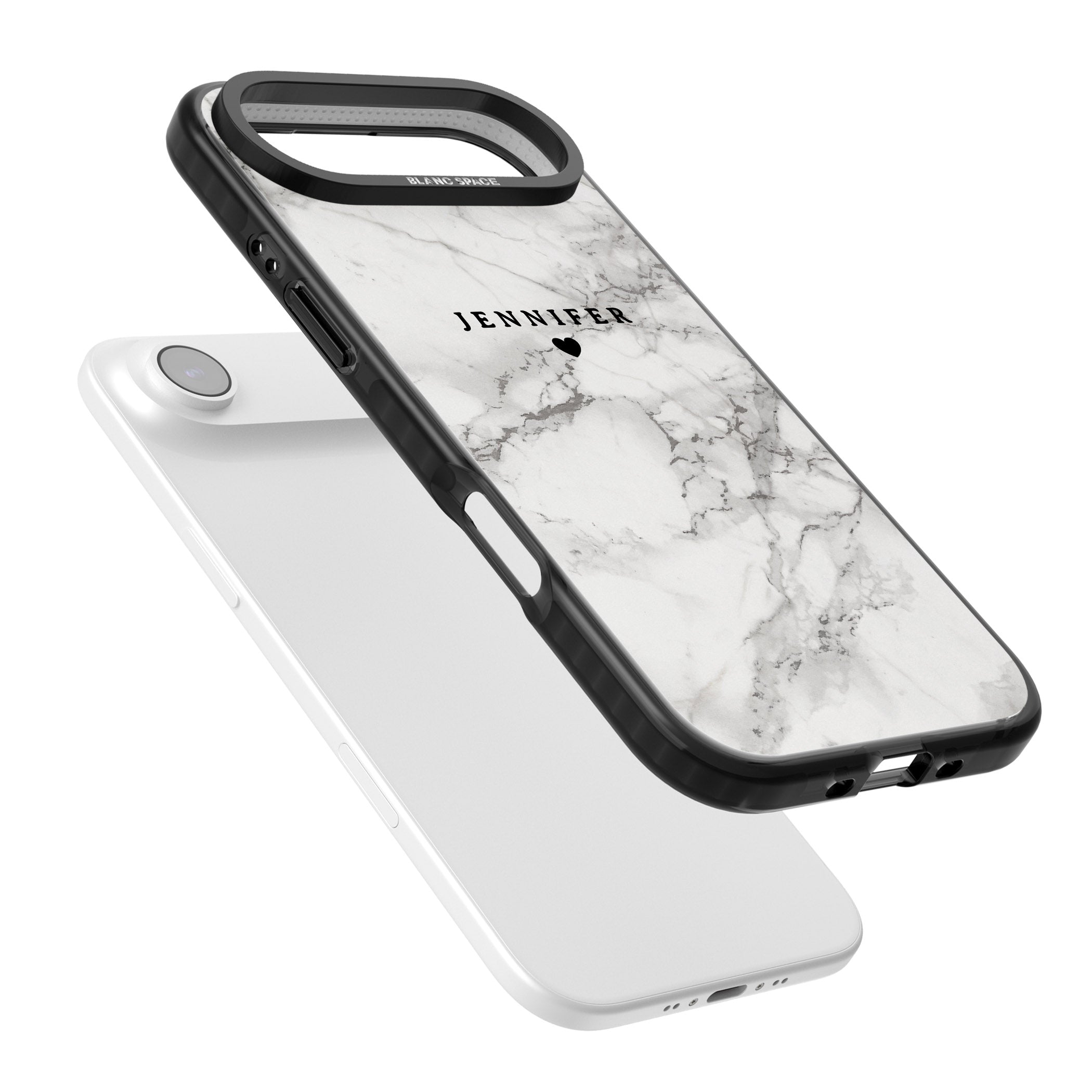 Personalised Classic Grey Marble iPhone 17 Air Impact Black Phone Case Colours