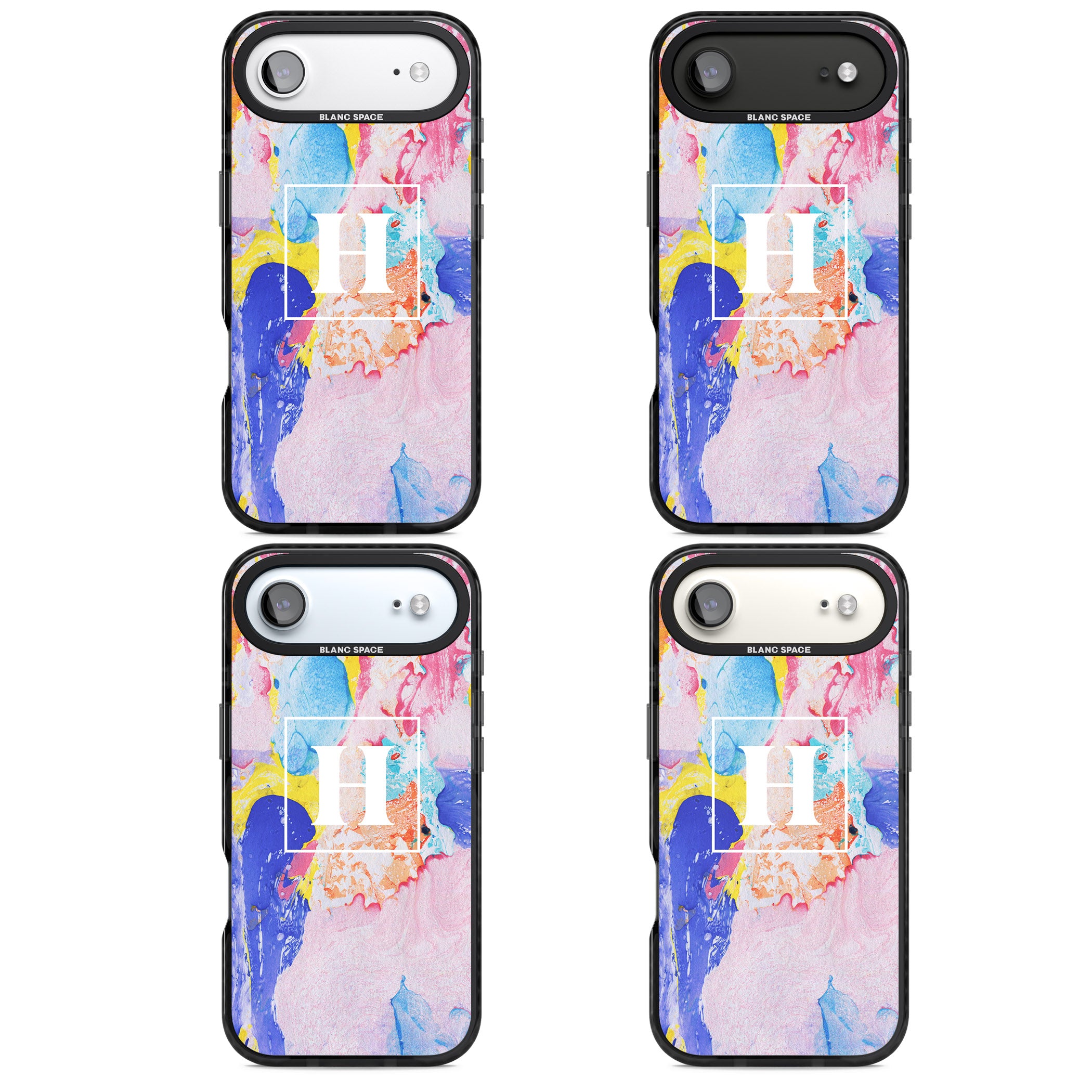 Personalised Pastel Marble Mix iPhone 17 Air Impact Black Phone Case APT Impact Protection