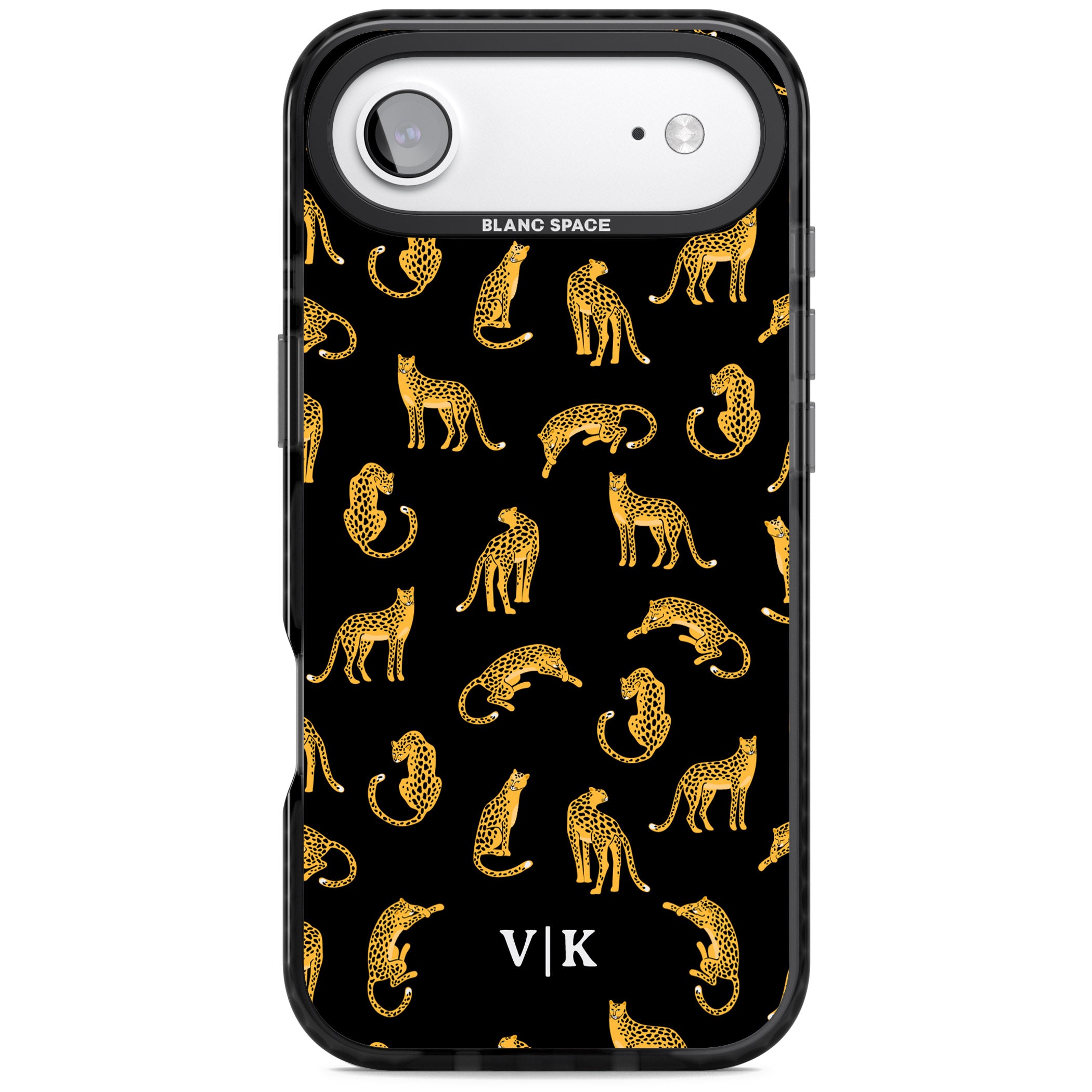 Personalised Gold Cheetah Pattern iPhone 17 Air Impact Black Phone Case