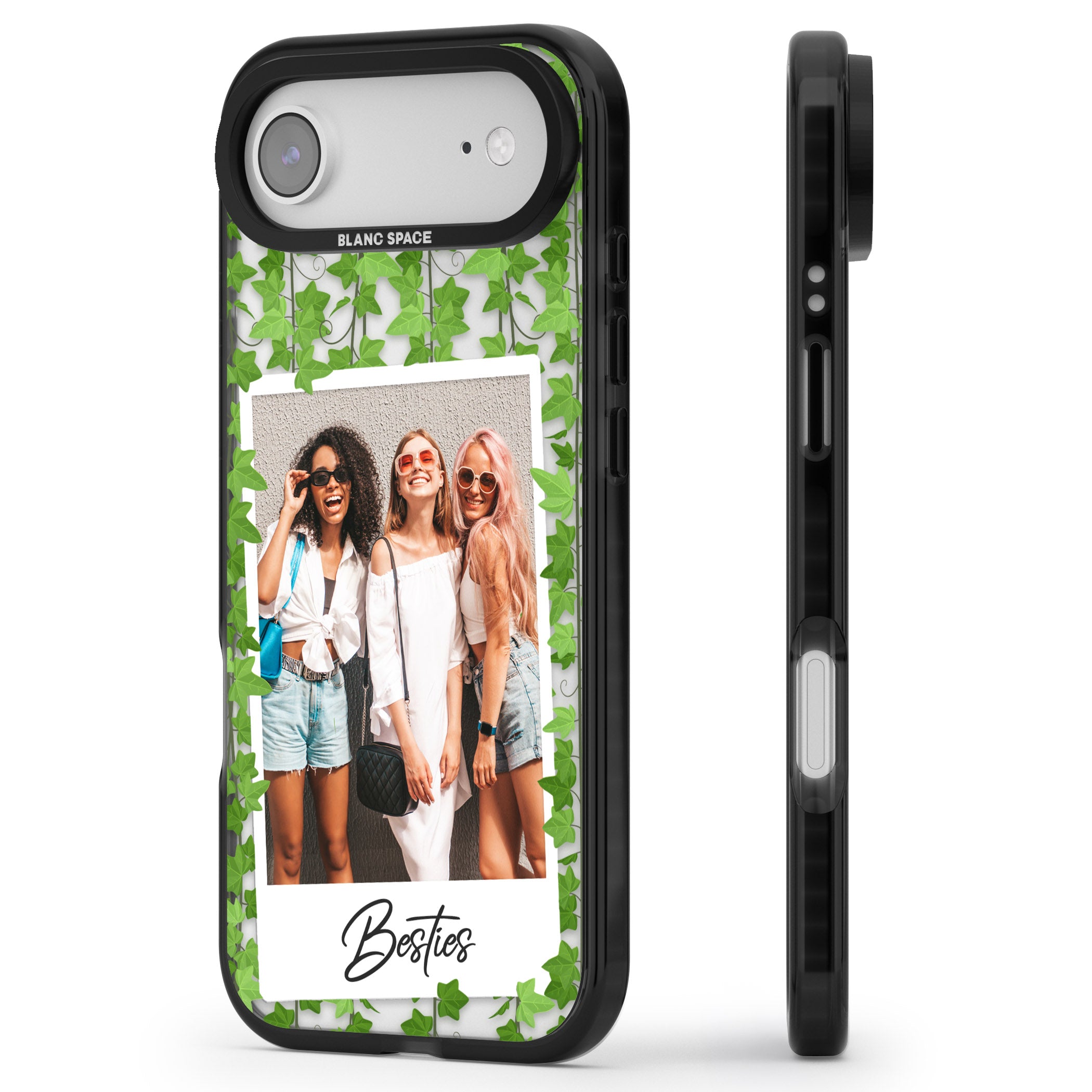 Personalised Ivy Vine Instant Photo iPhone 17 Air Impact Black Phone Case Side Profile
