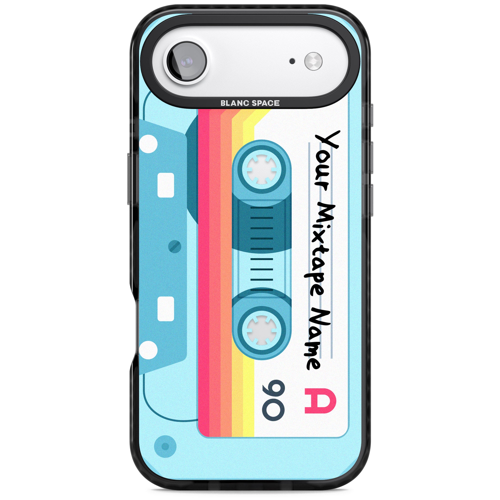 Personalised Retro Mixtape Sporty iPhone 17 Air Impact Black Phone Case