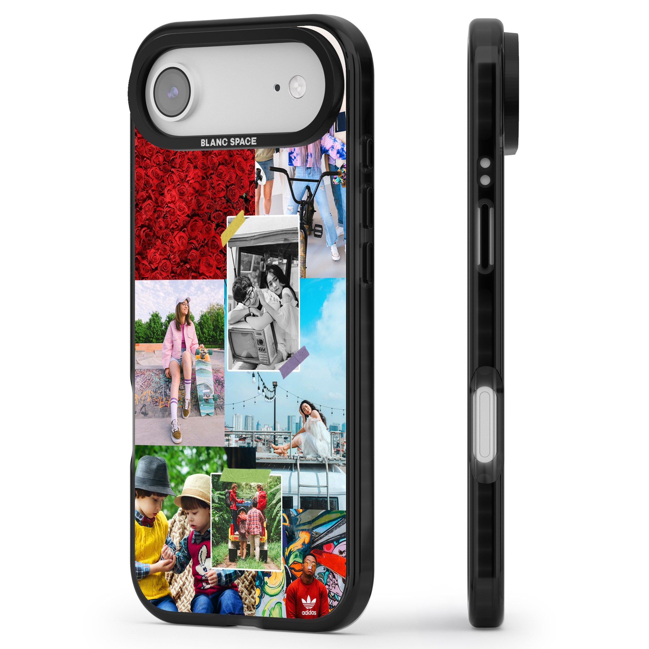 Personalised Photo Collage iPhone 17 Air Impact Black Phone Case Side Profile