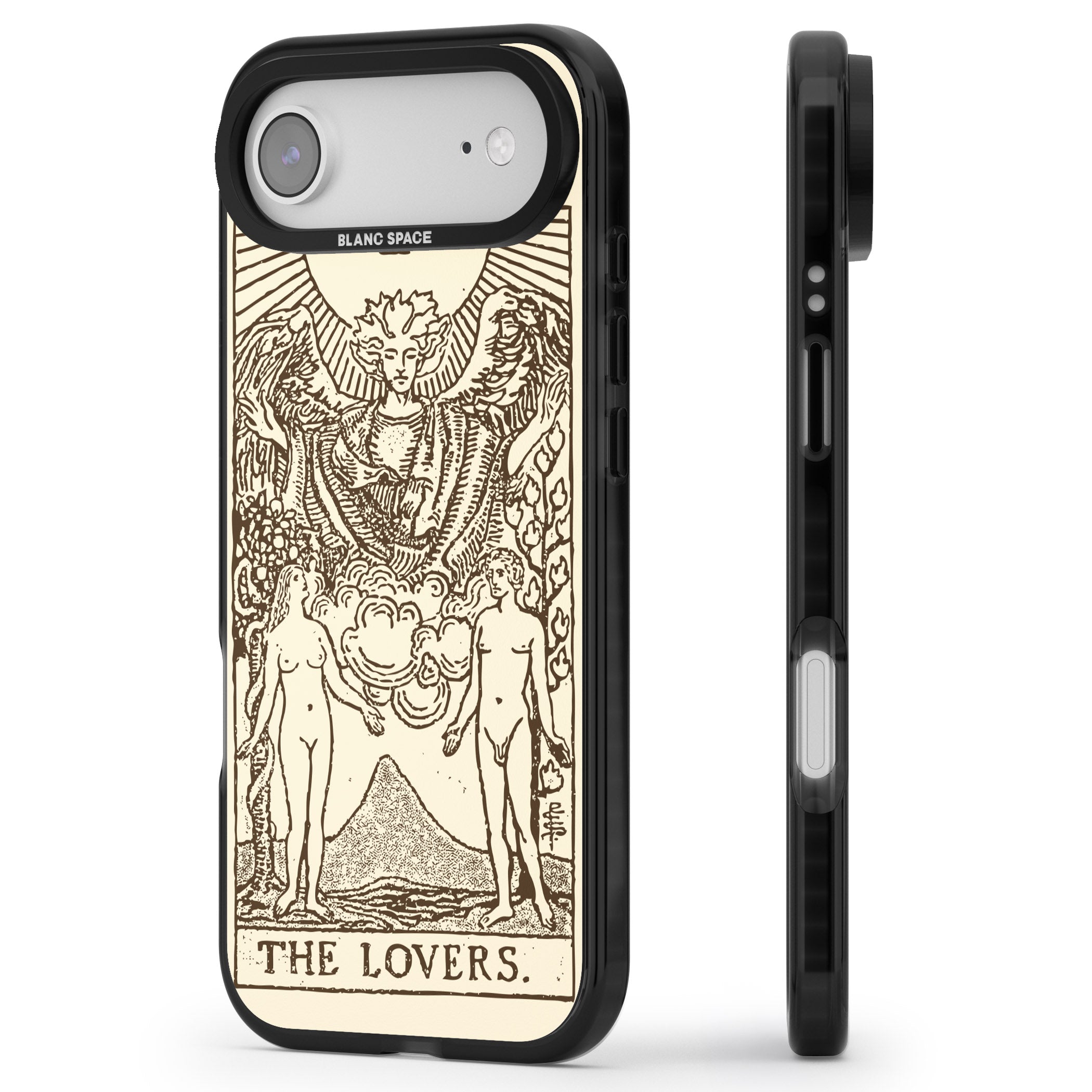 Personalised The Lovers Tarot Card (Cream) iPhone 17 Air Impact Black Phone Case Side Profile