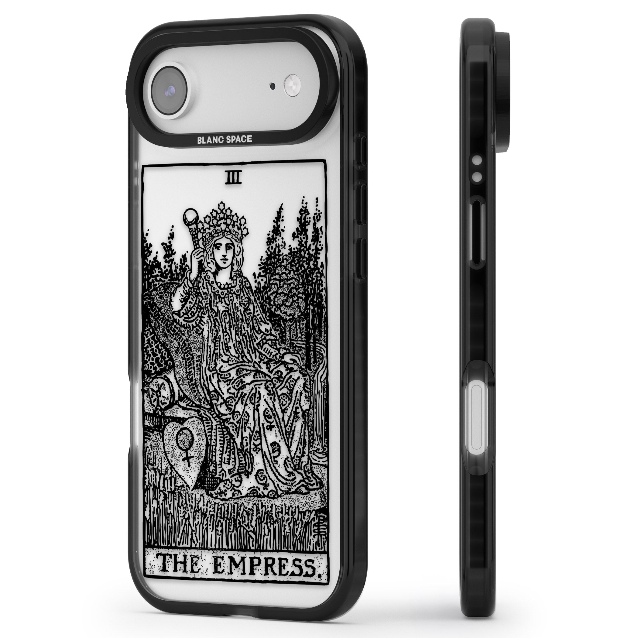 Personalised The Empress Tarot Card (Clear) iPhone 17 Air Impact Black Phone Case Side Profile