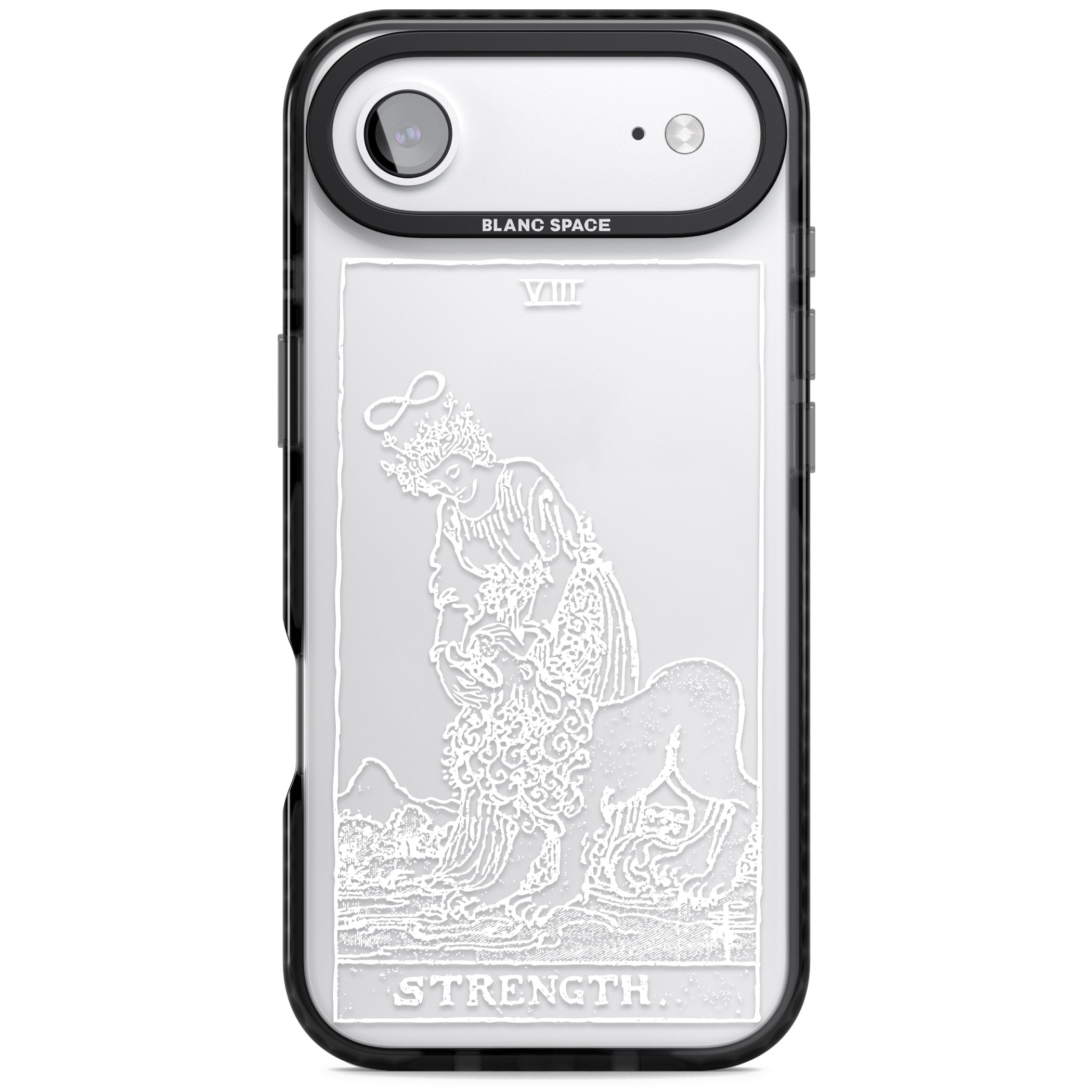 Personalised Strength Tarot Card (White) iPhone 17 Air Impact Black Phone Case