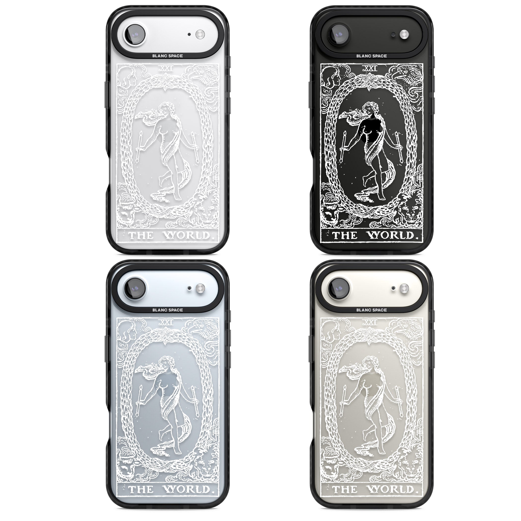 Personalised The World Tarot Card (White) iPhone 17 Air Impact Black Phone Case APT Impact Protection