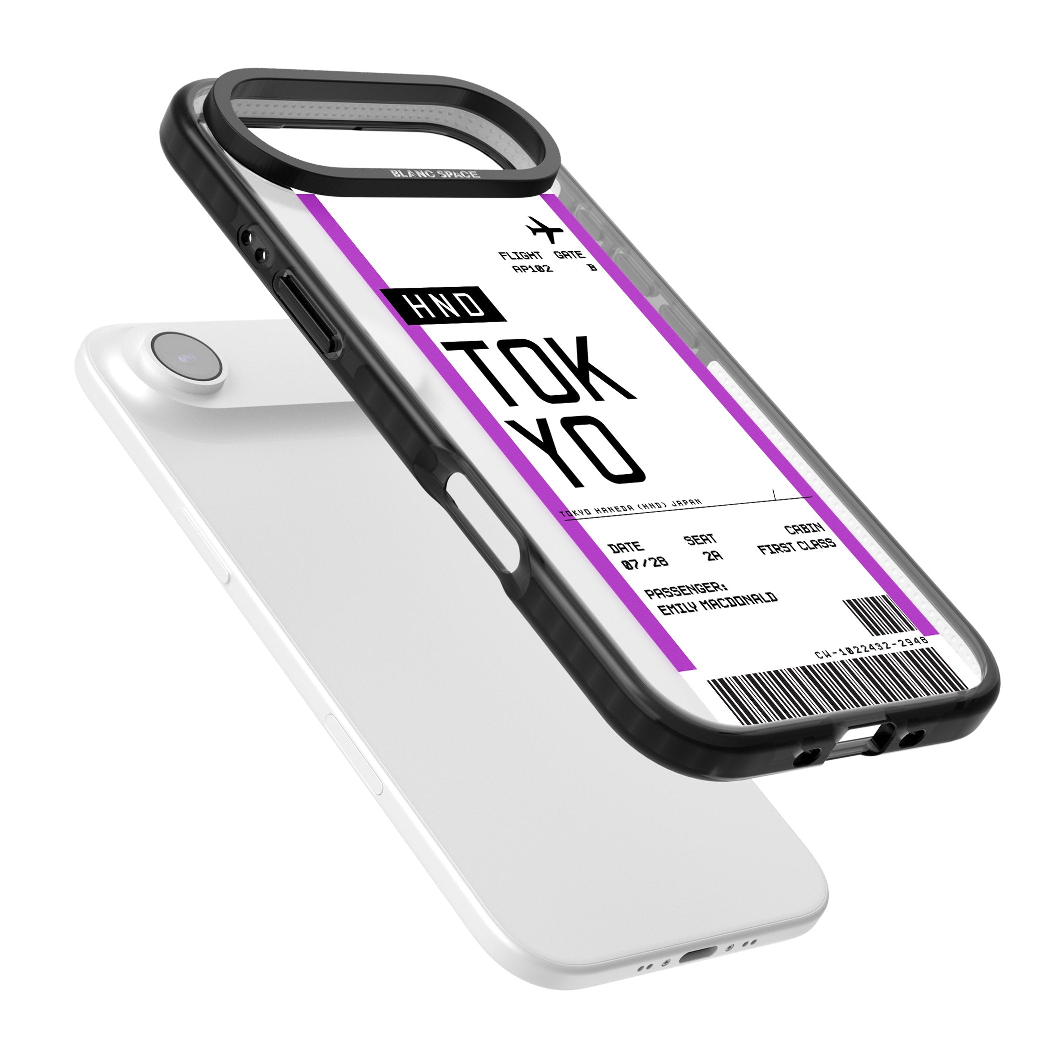 Personalised Tokyo Boarding Pass iPhone 17 Air Impact Black Phone Case Colours