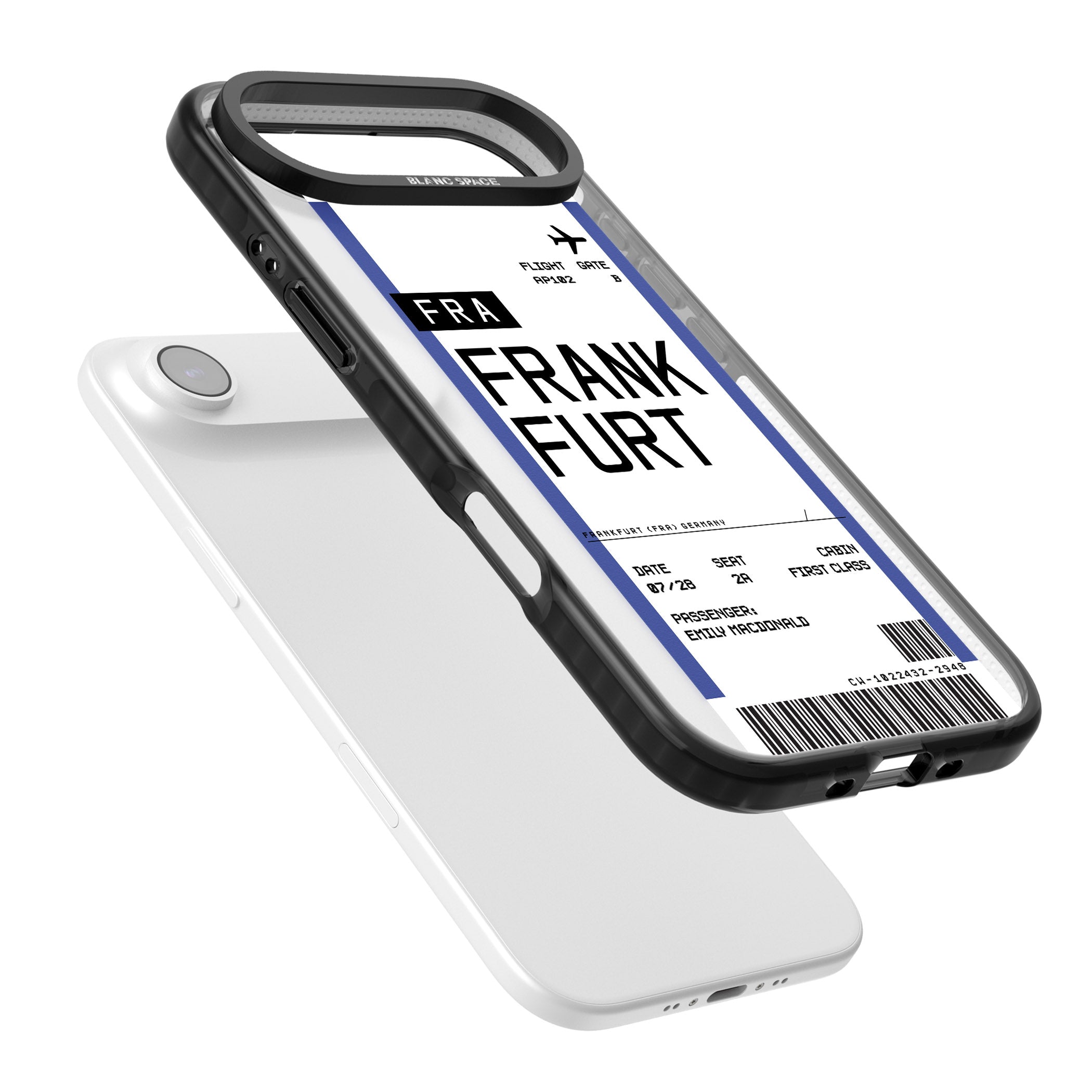 Personalised Frankfurt Boarding Pass iPhone 17 Air Impact Black Phone Case Colours