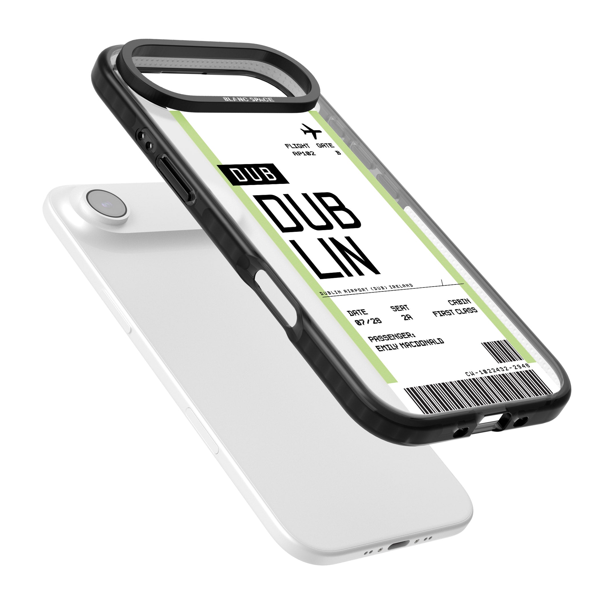 Personalised Dublin Boarding Pass iPhone 17 Air Impact Black Phone Case Colours