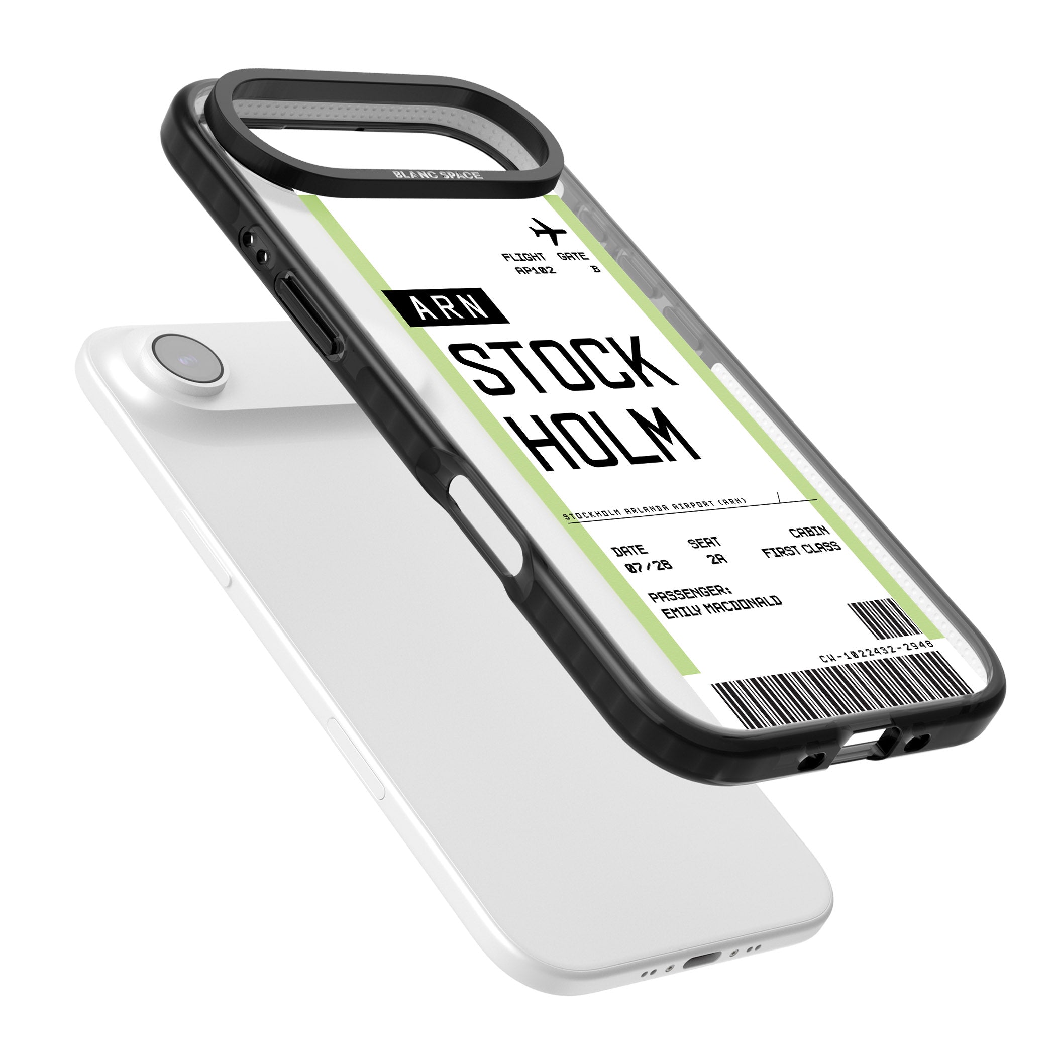 Personalised Stockholm Boarding Pass iPhone 17 Air Impact Black Phone Case Colours