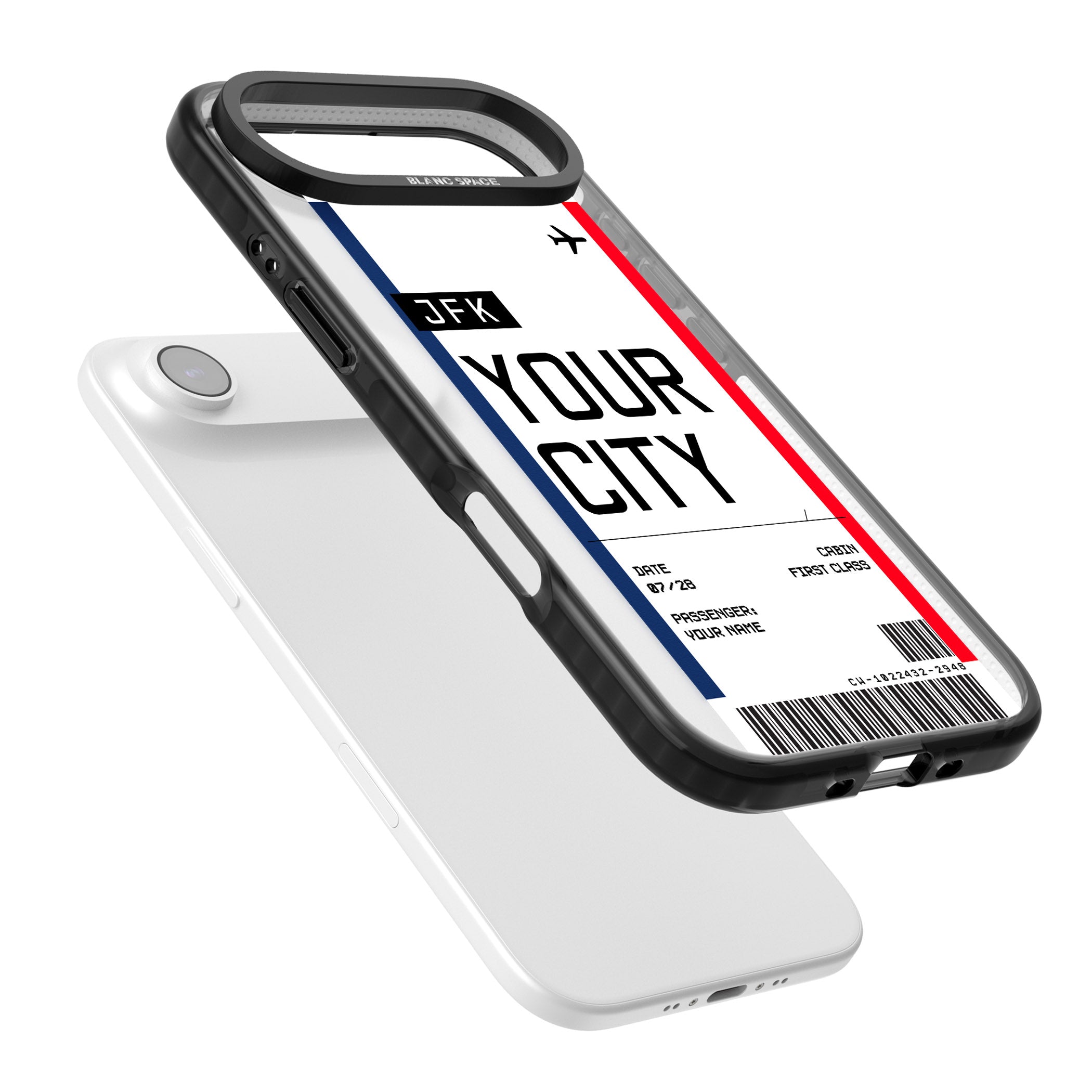 Personalised Create Your Own Boarding Pass Ticket iPhone 17 Air Impact Black Phone Case Colours