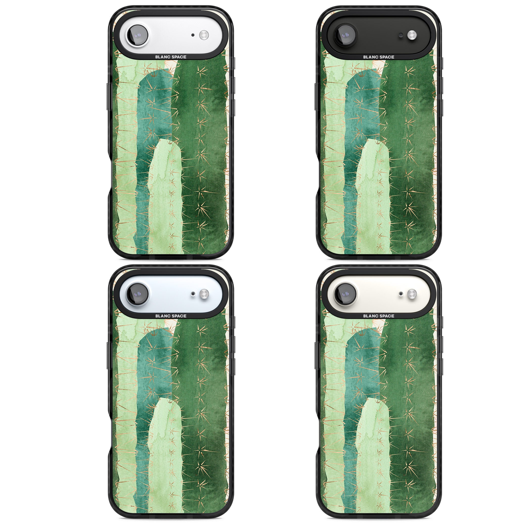 Large Cacti iPhone 17 Air Impact Black Phone Case APT Impact Protection