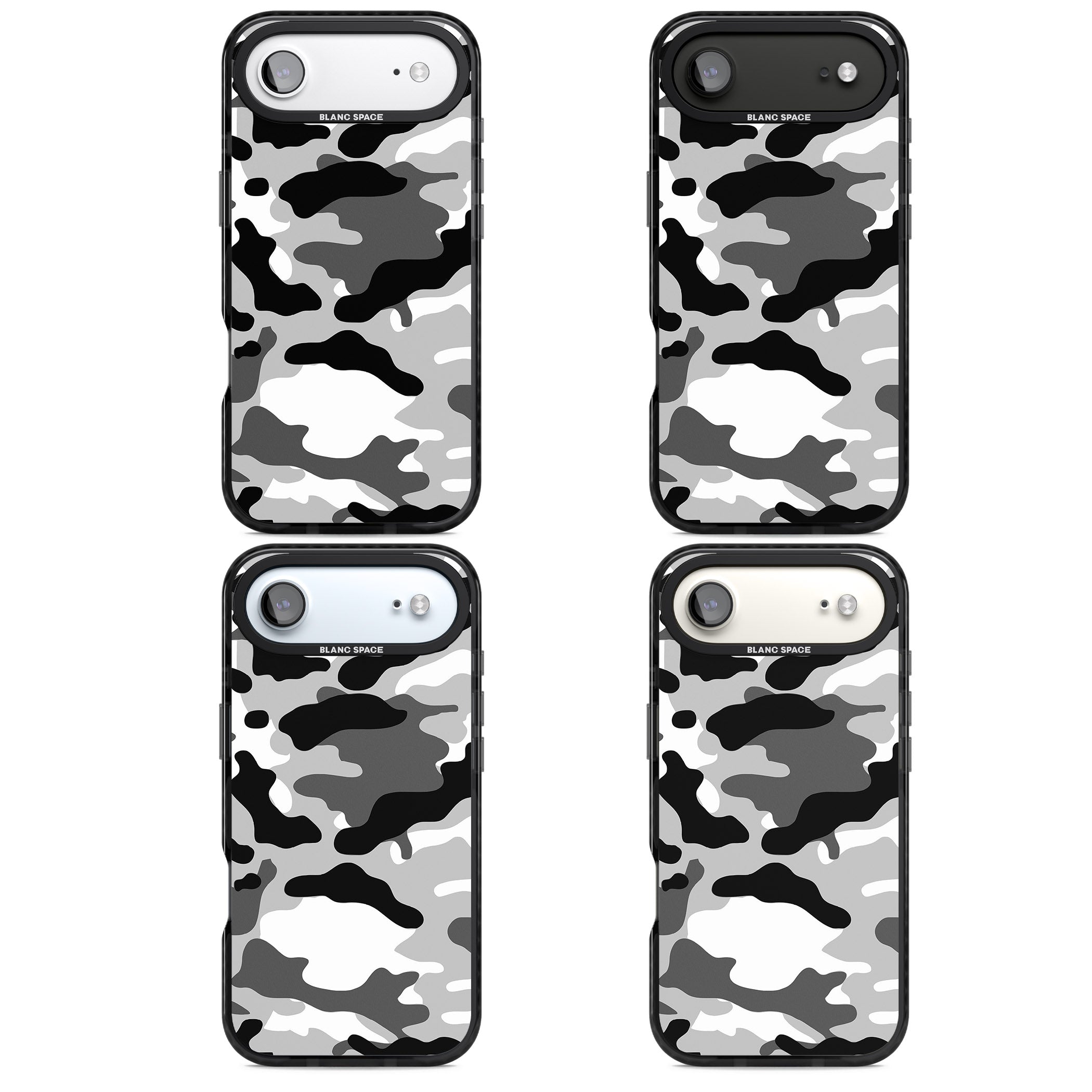 Grey Camo iPhone 17 Air Impact Black Phone Case APT Impact Protection