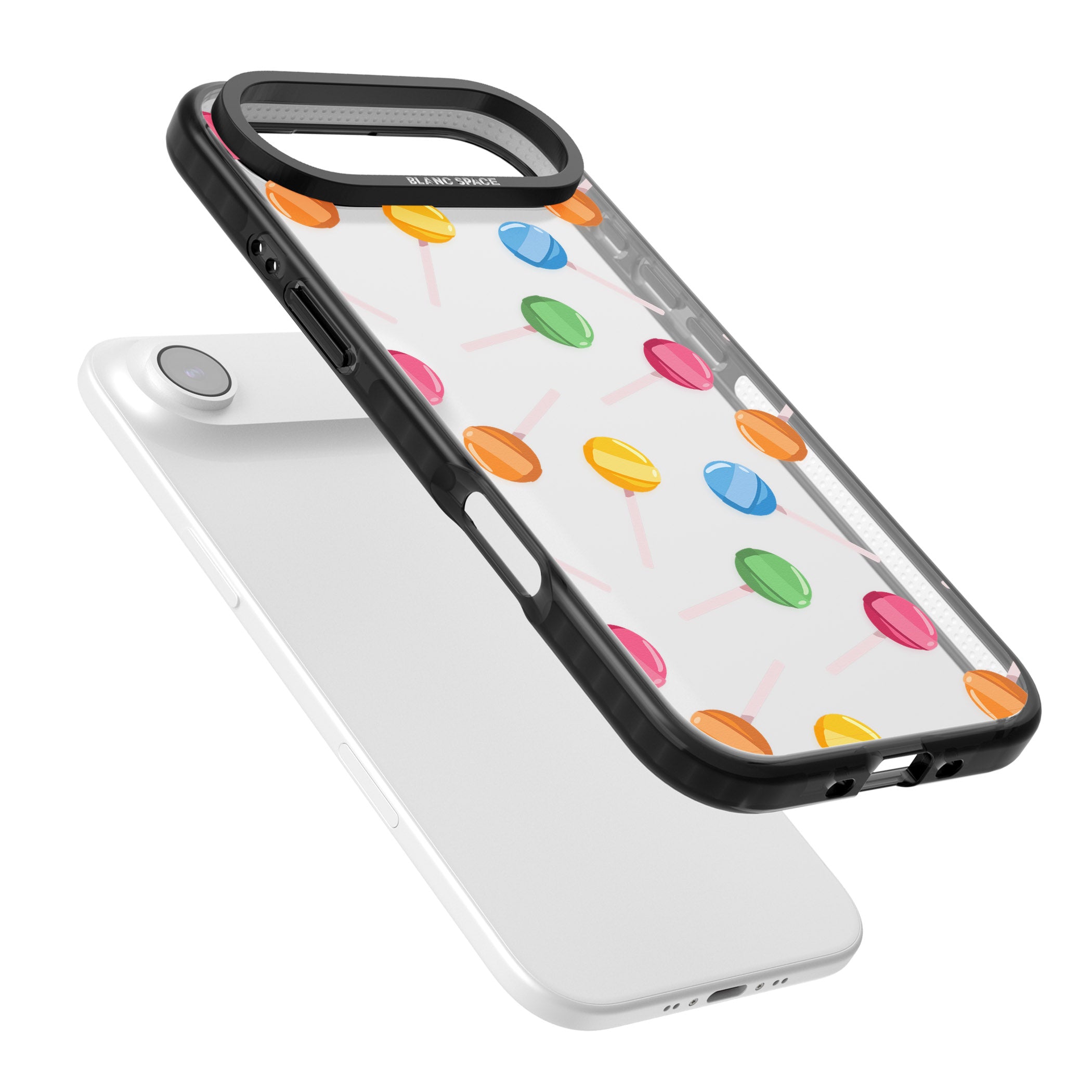 Lollipop Pattern iPhone 17 Air Impact Black Phone Case Colours
