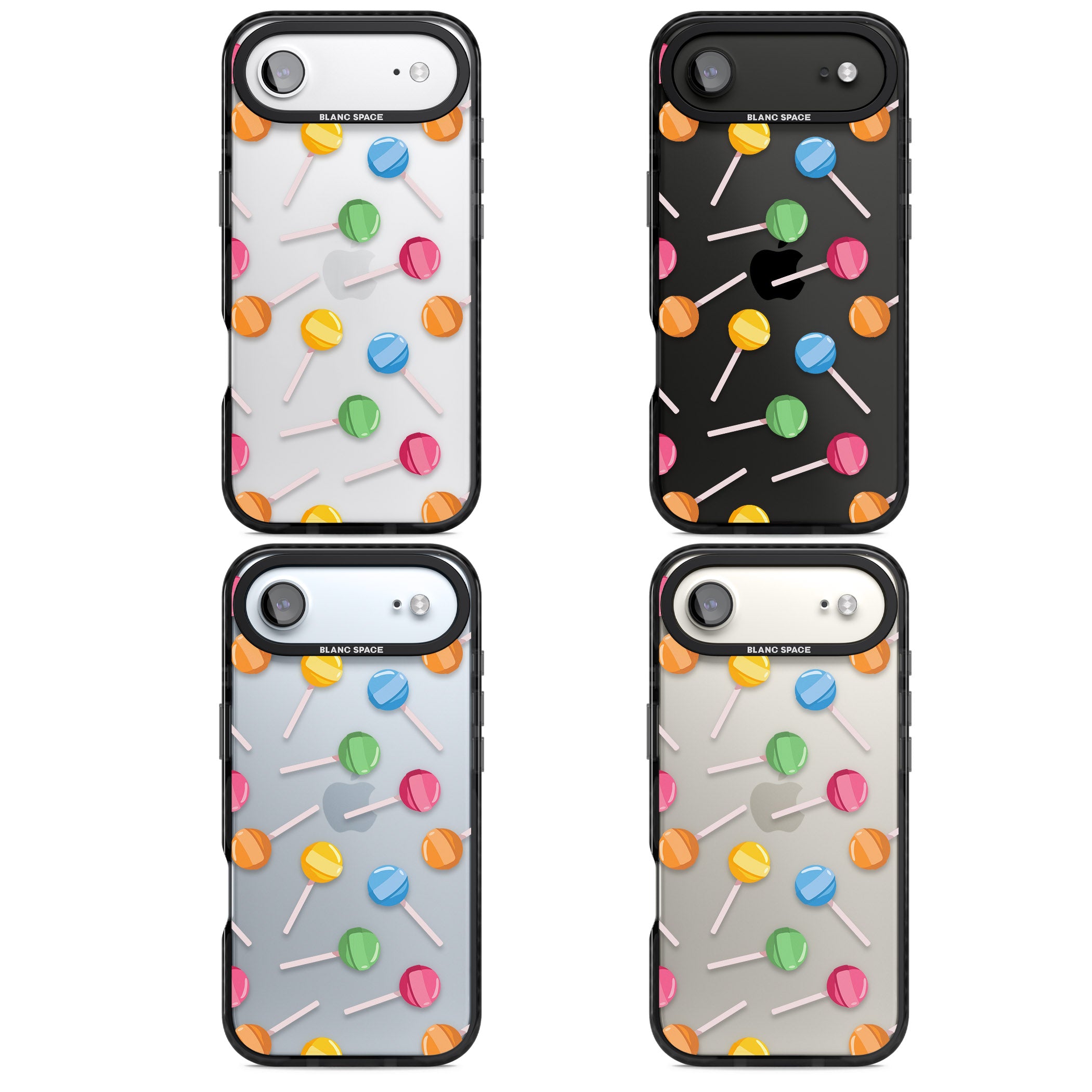 Lollipop Pattern iPhone 17 Air Impact Black Phone Case APT Impact Protection