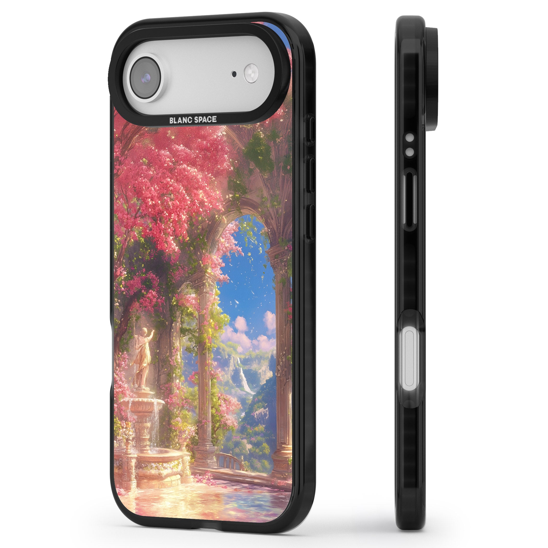 Castle Blossom iPhone 17 Air Impact Black Phone Case Side Profile